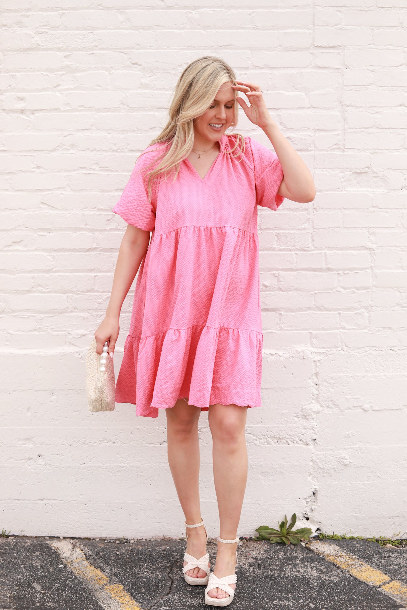 Scallop Hem Babydoll Dress
