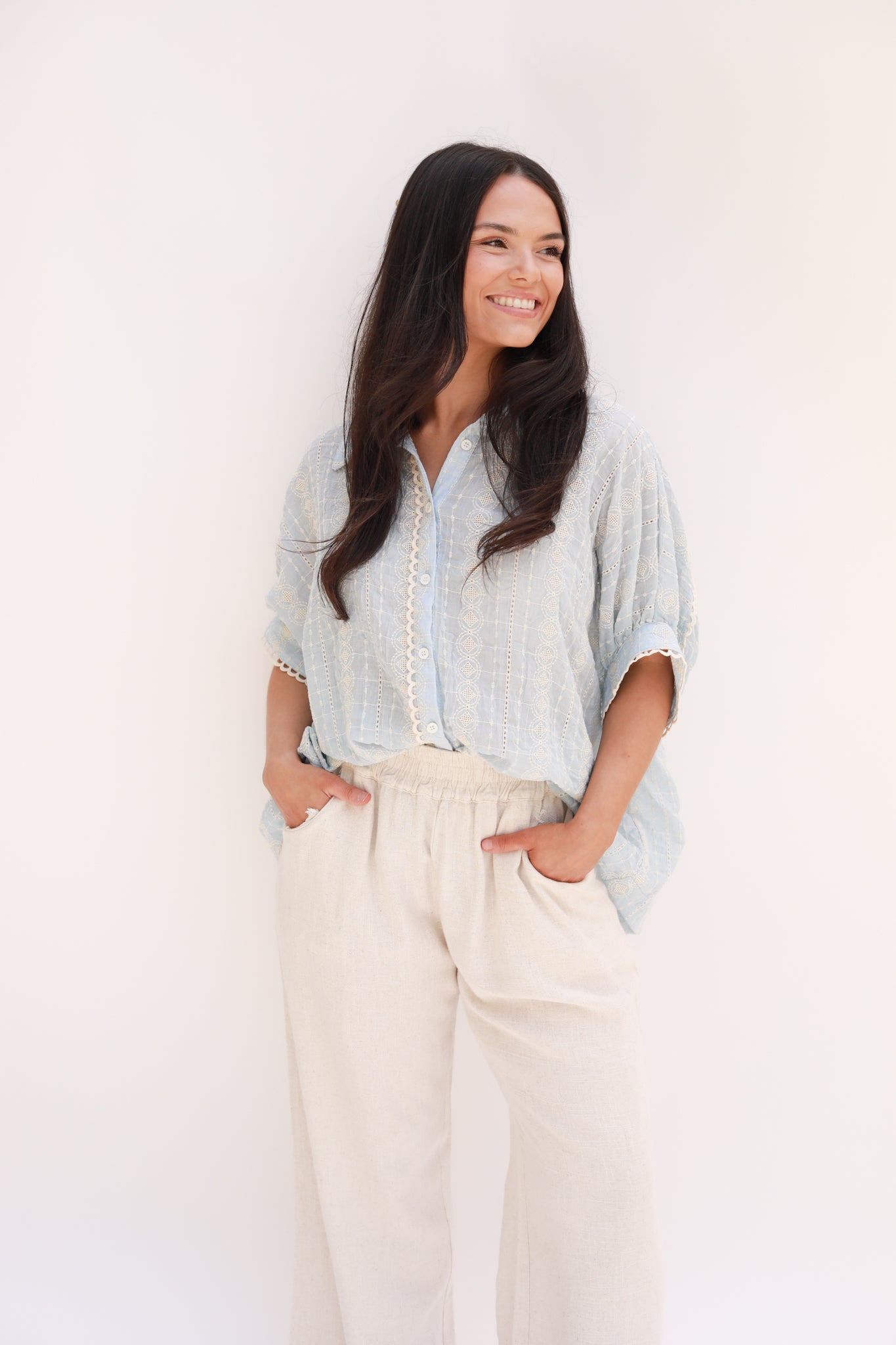 White Embroidered Top
