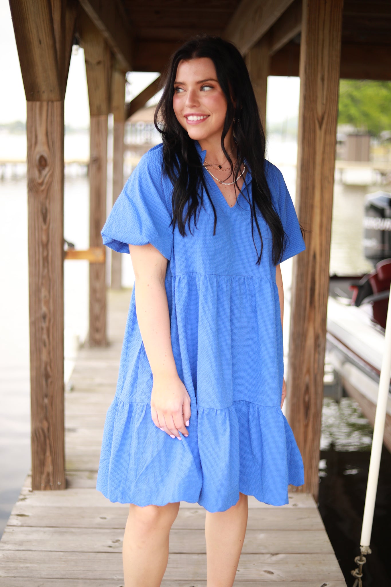 Scallop Hem Babydoll Dress