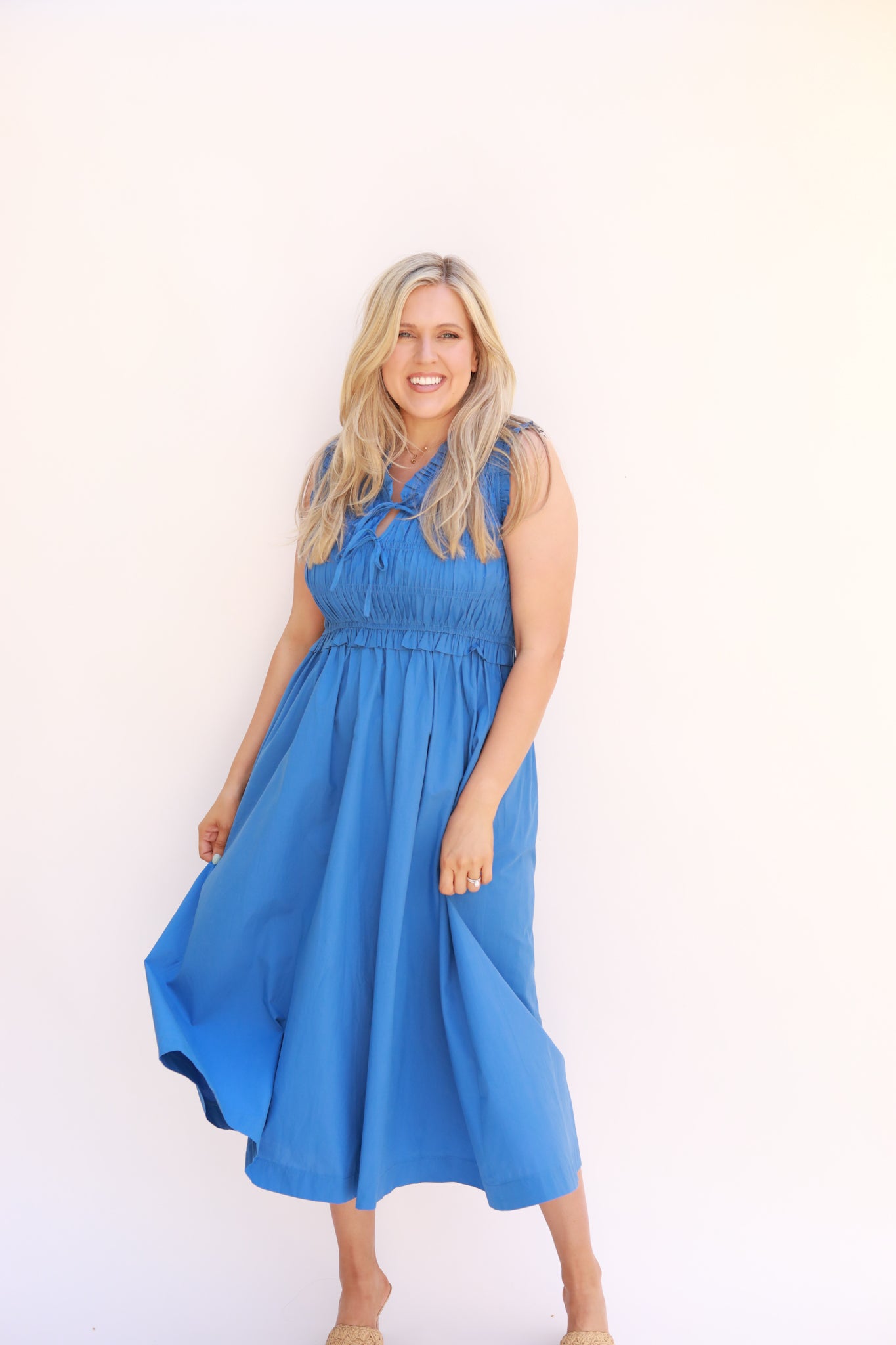 Sleeveless Smocked Dress