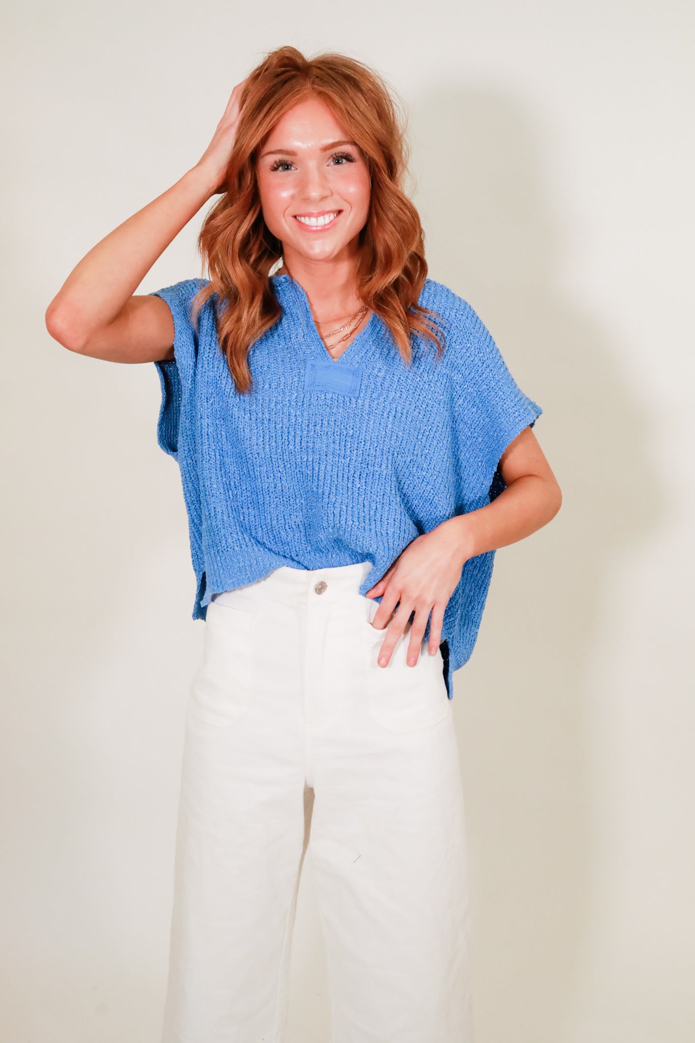 Sleeveless V-Neck Sweater