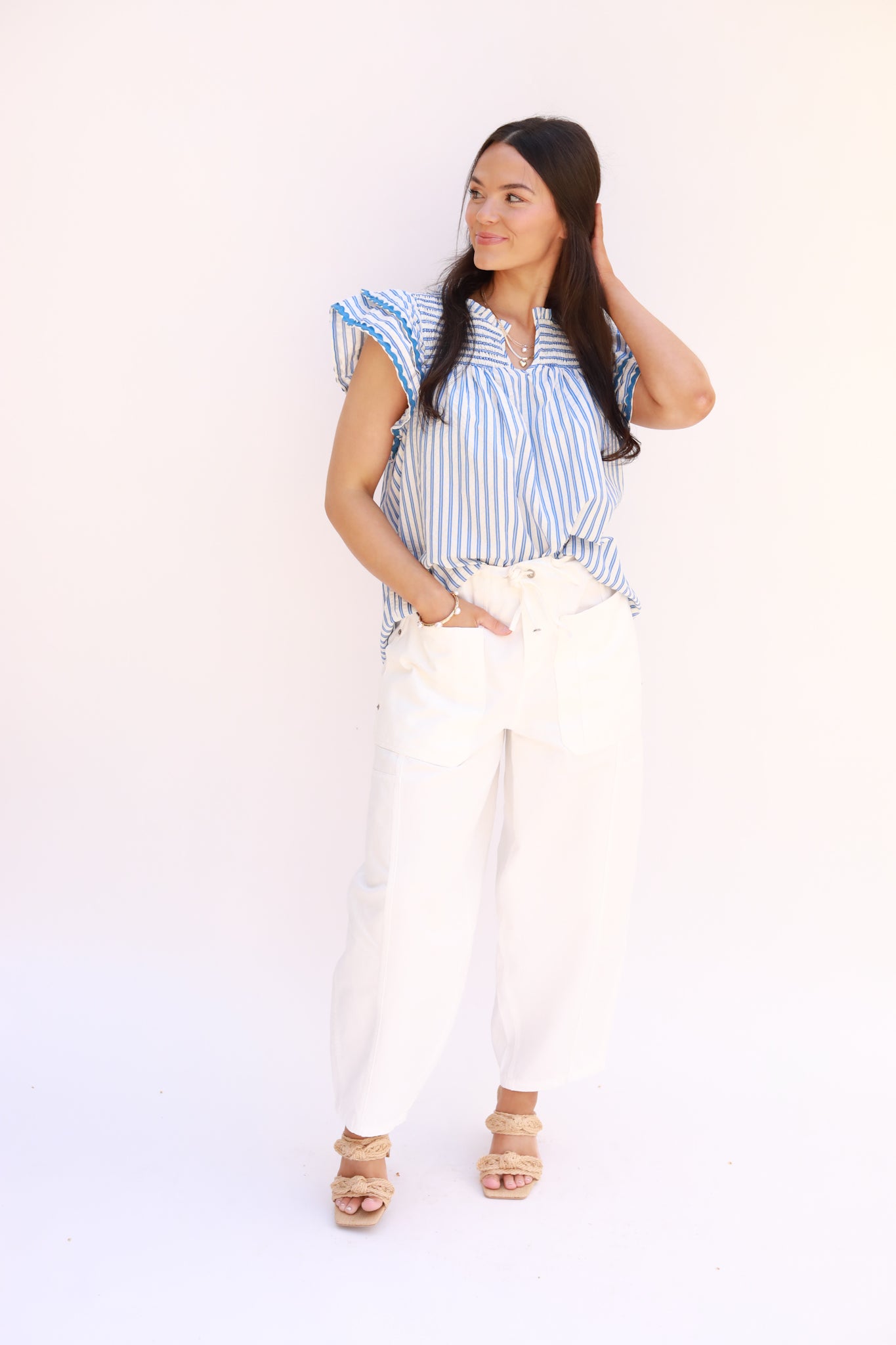 High Yoke Stripe Top