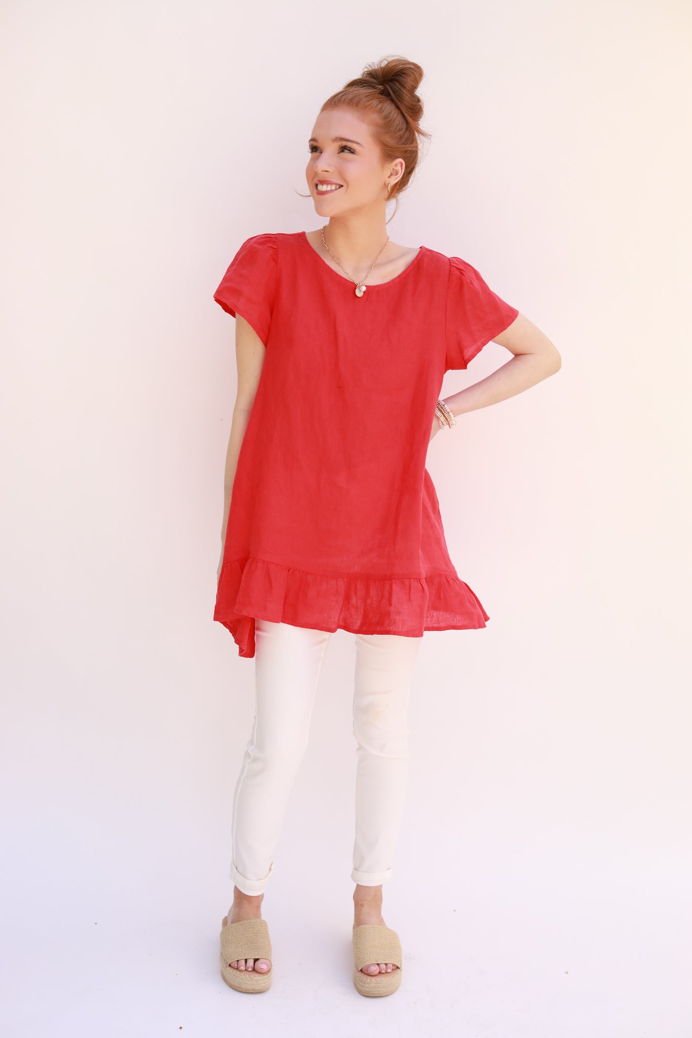 Flutter Sleeve Linen Top