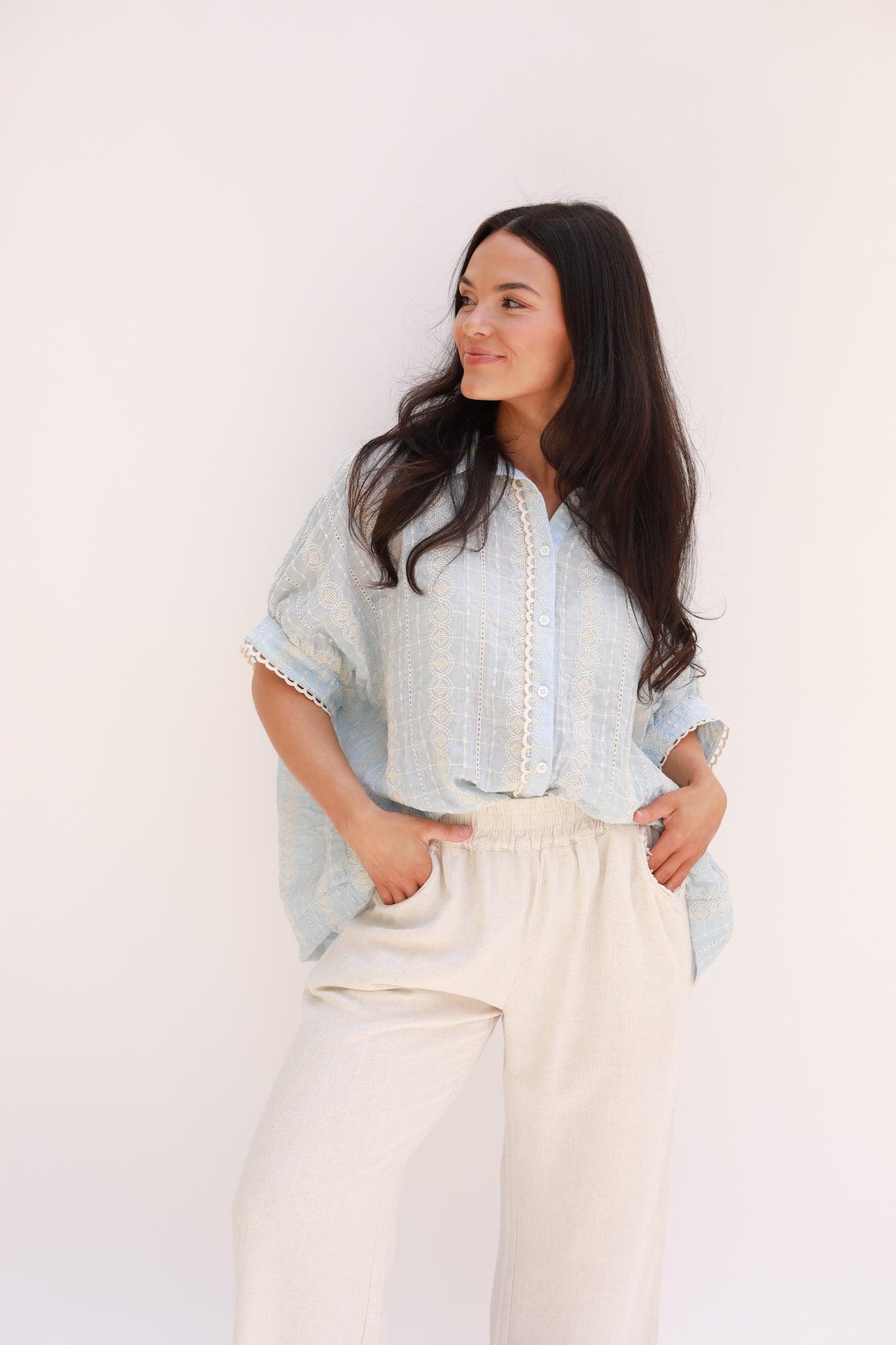 White Embroidered Top