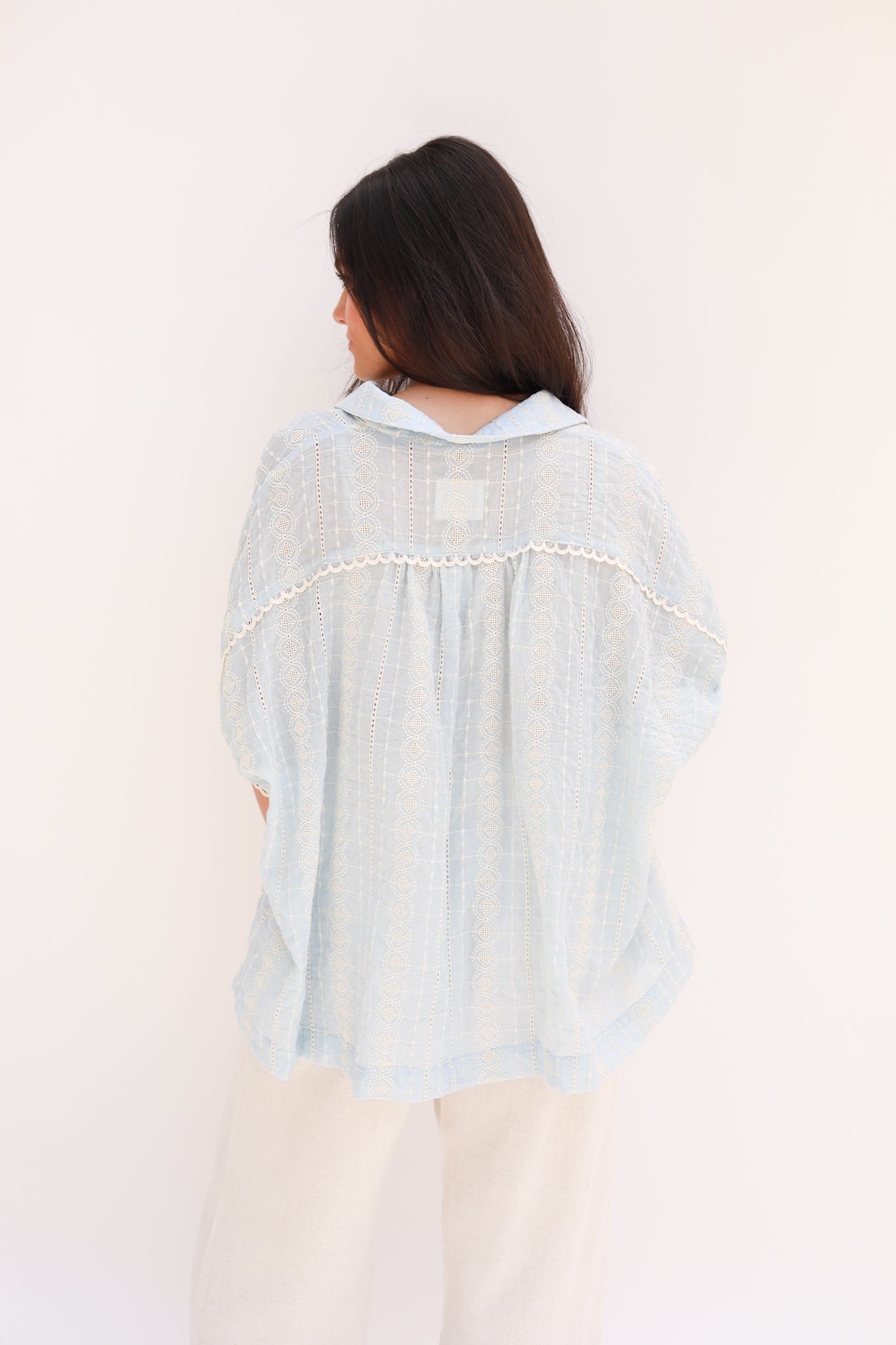 White Embroidered Top