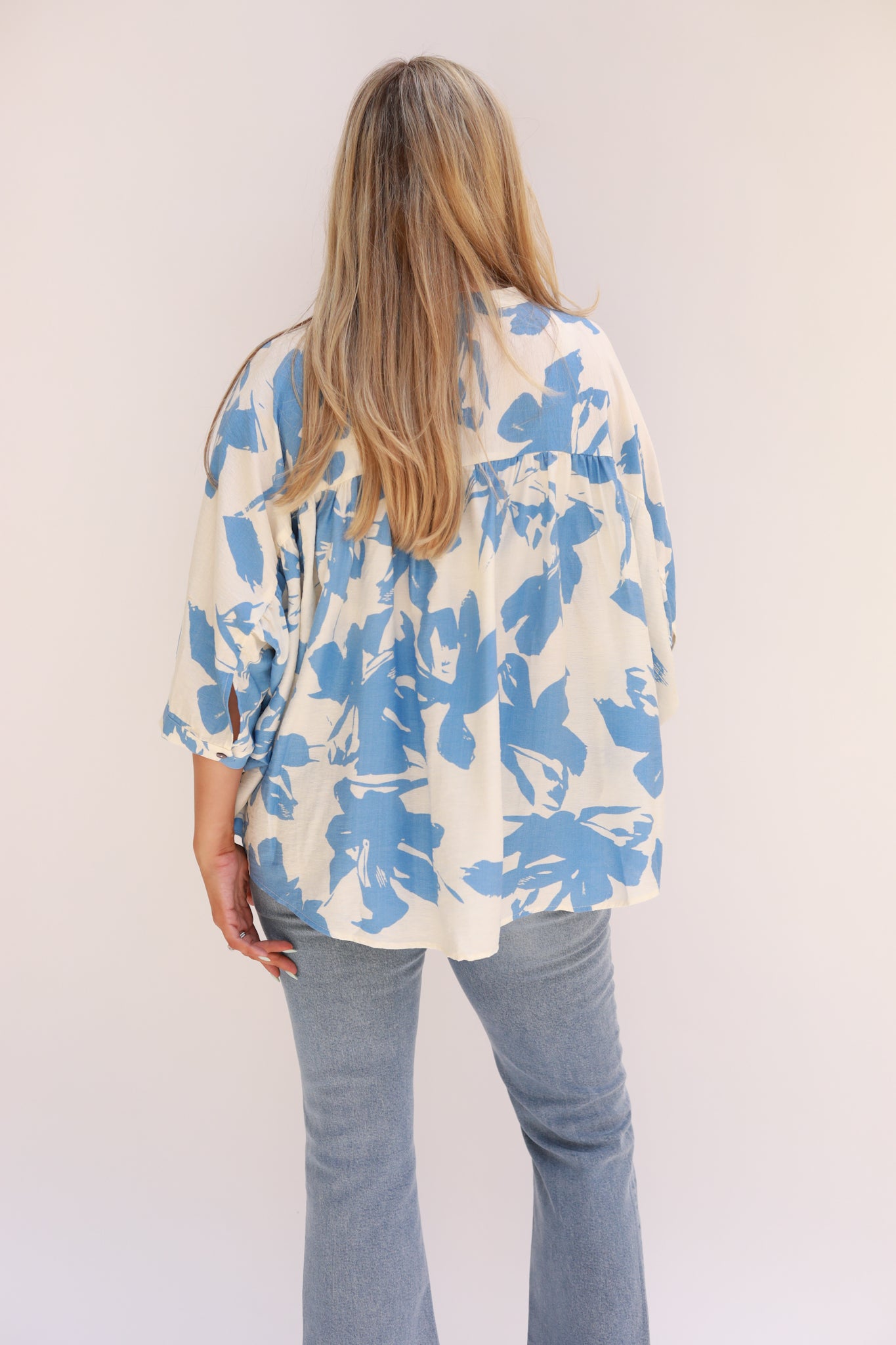 Two Tone Floral Top