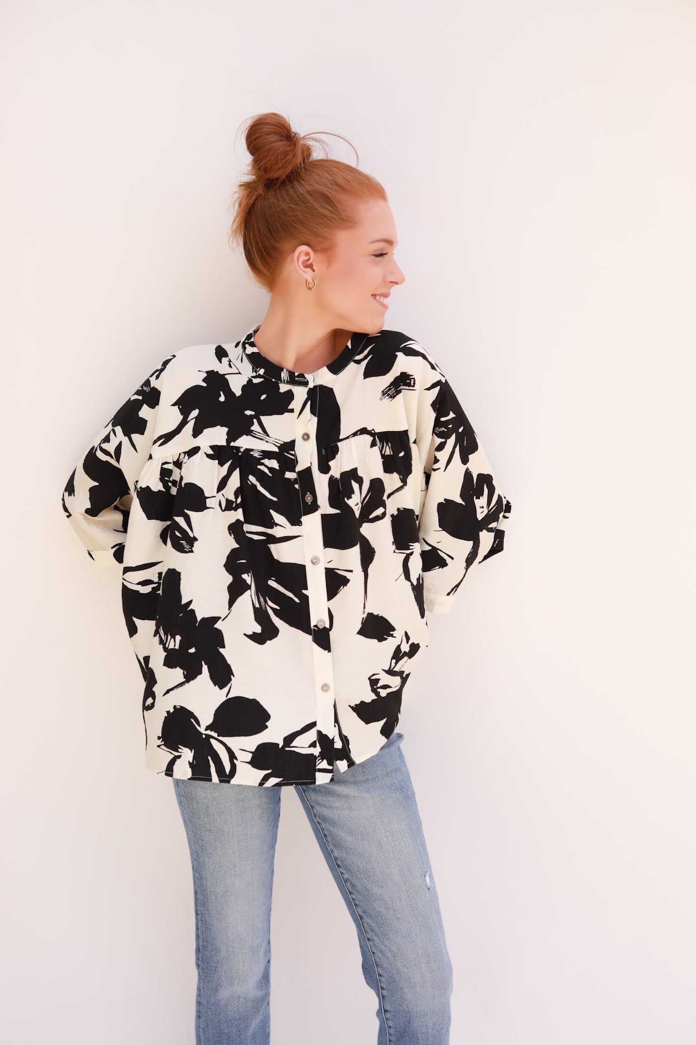 Two Tone Floral Top