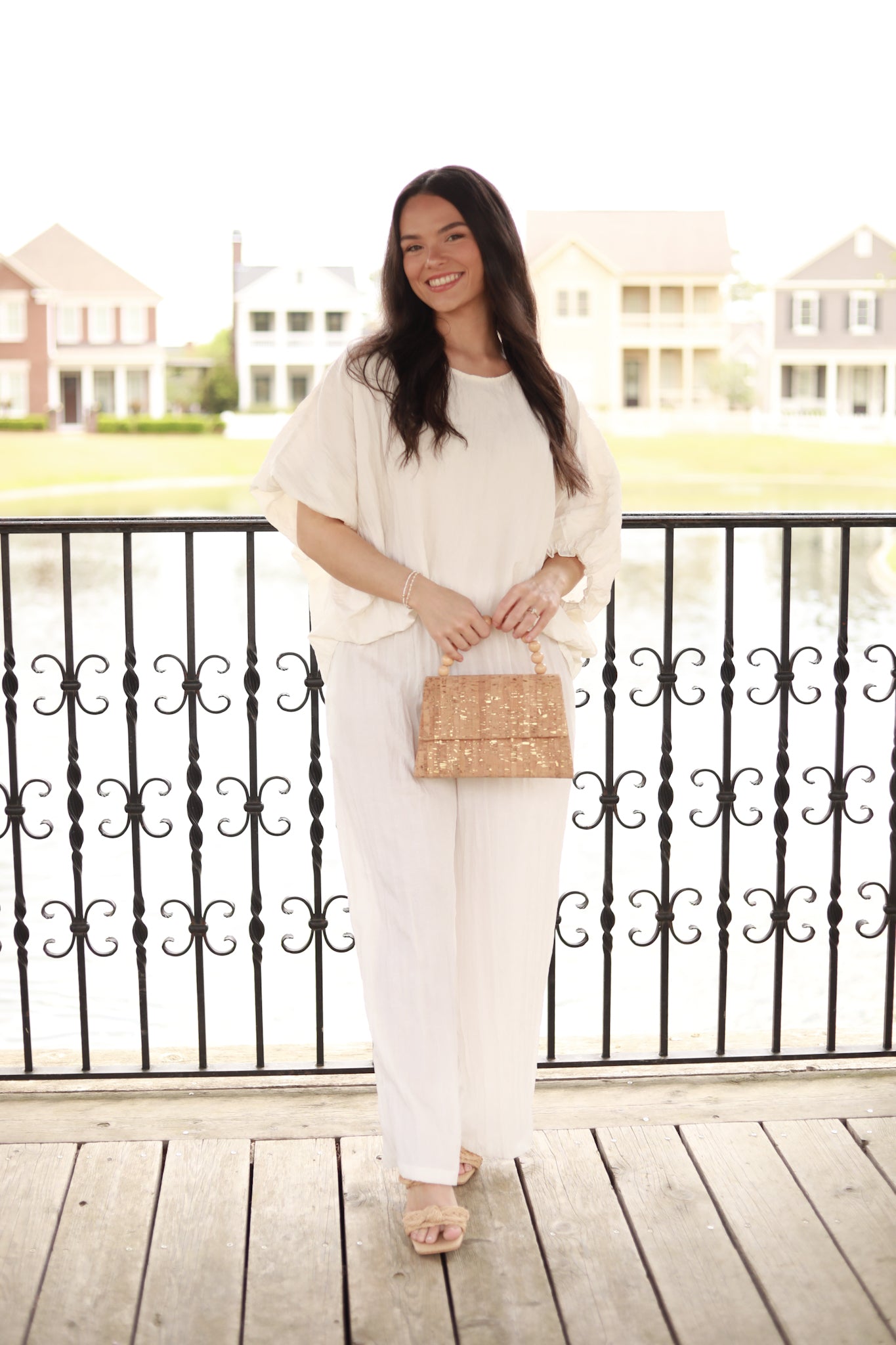 Crinkle Elastic Waist Pant