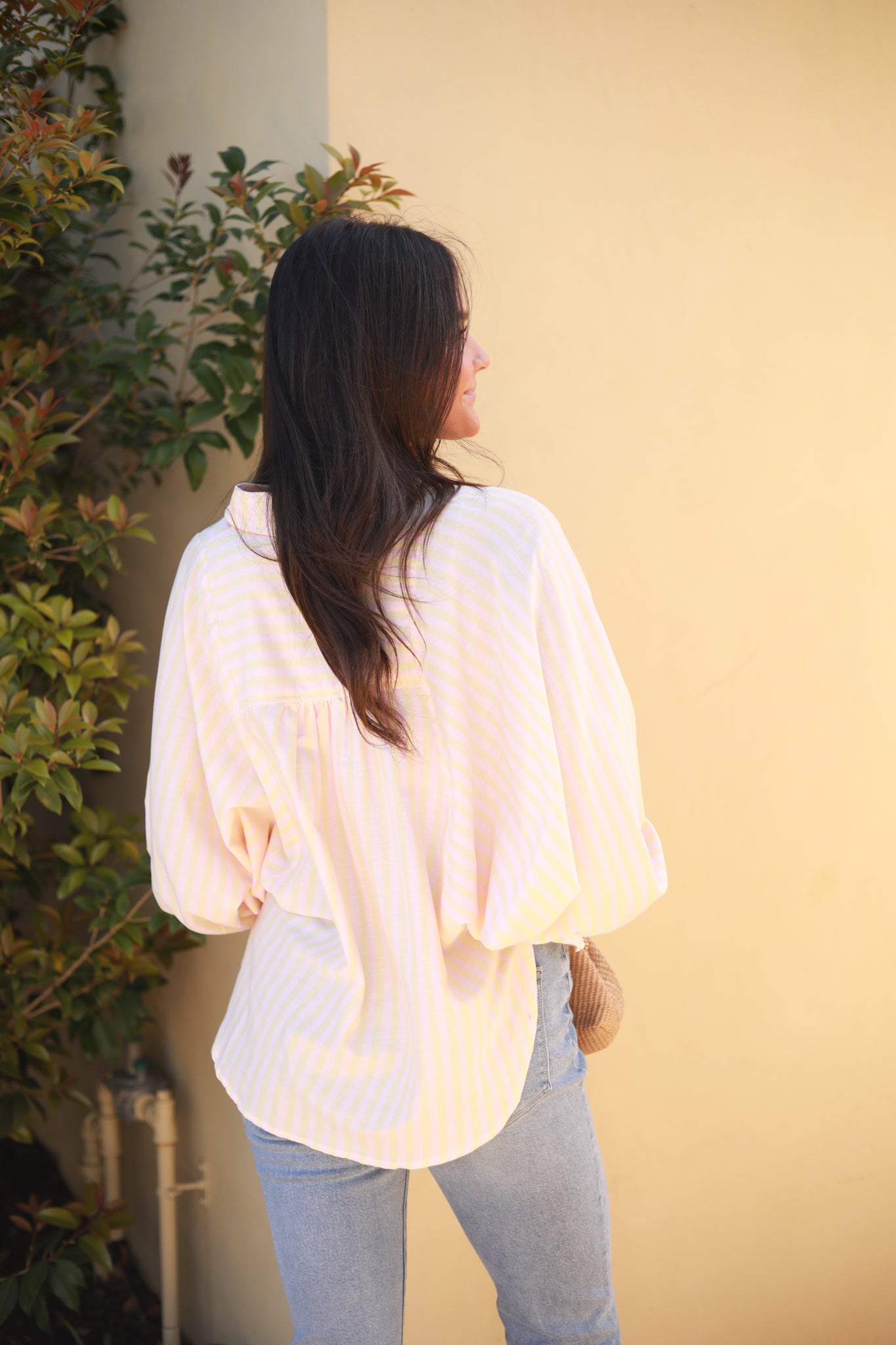 Button Front Stripe Top