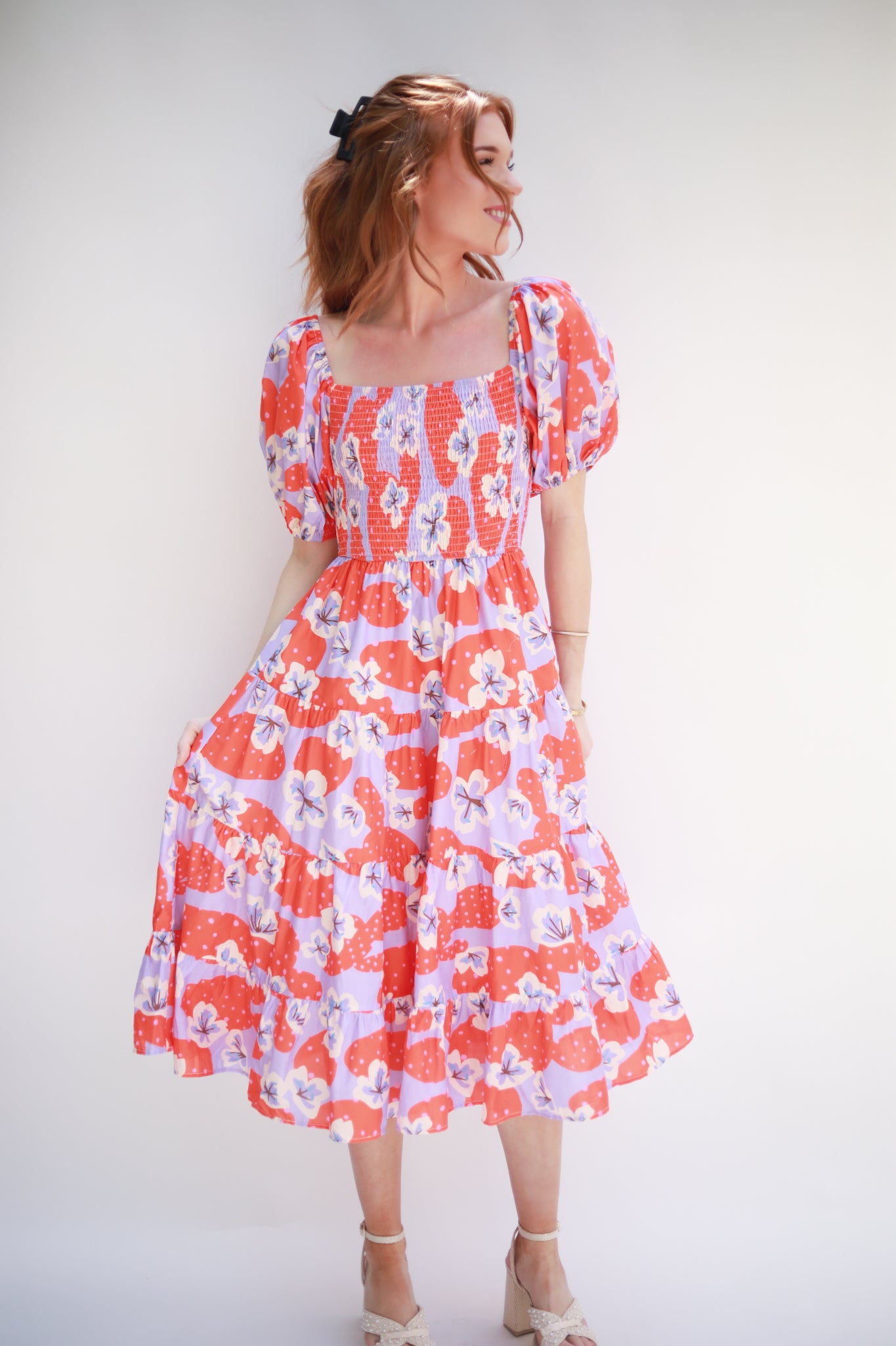 Smocked Top Floral Dress