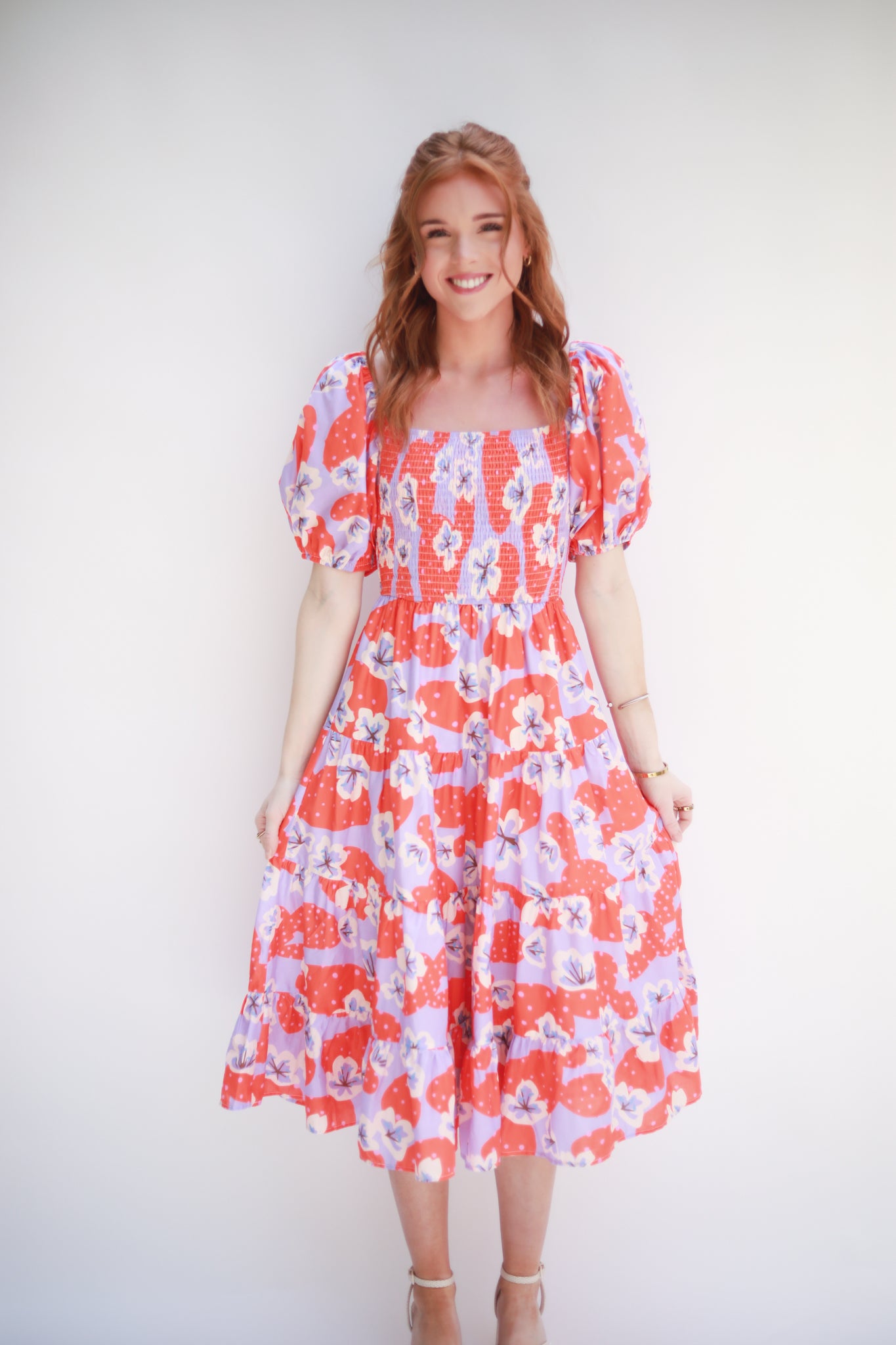 Smocked Top Floral Dress