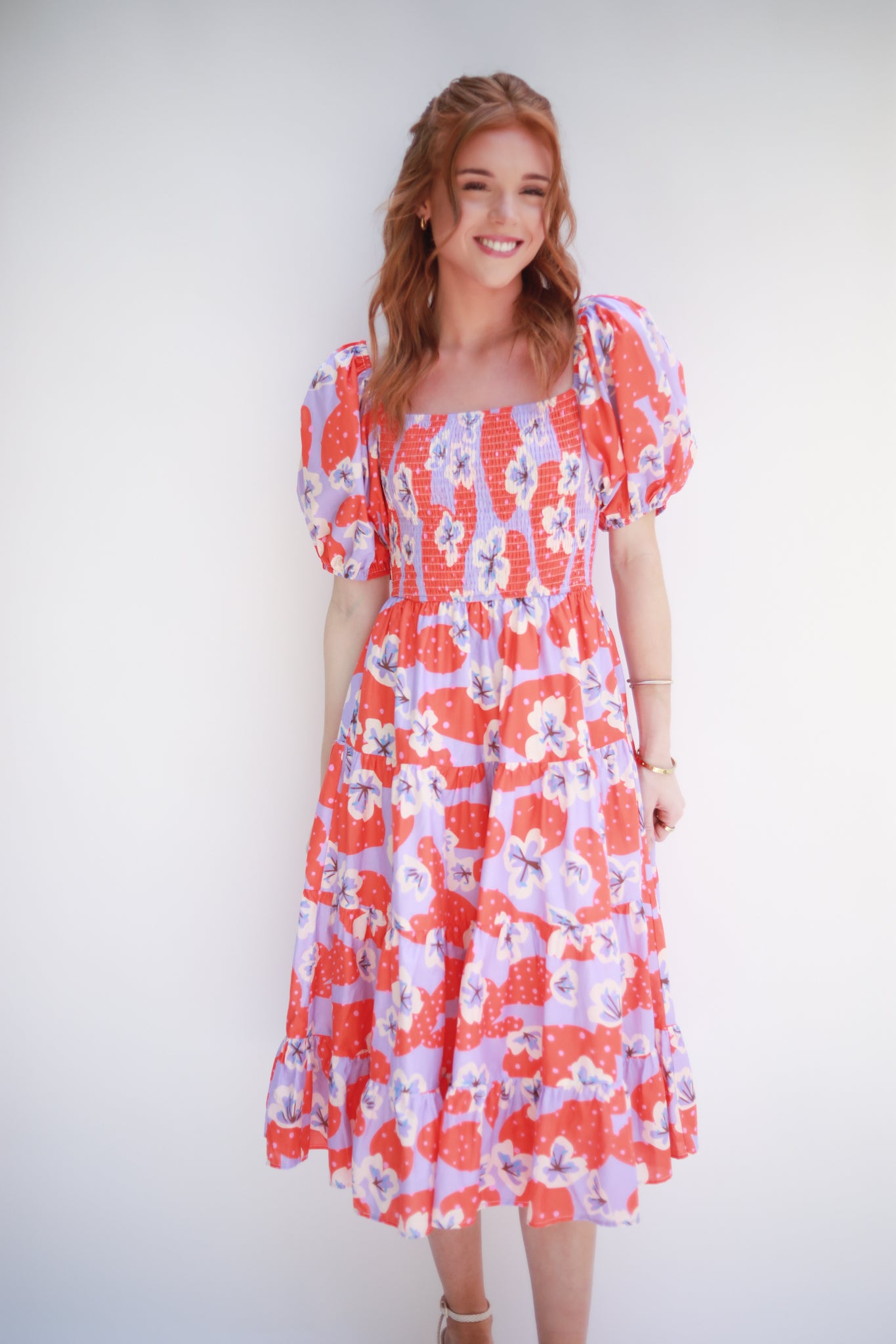 Smocked Top Floral Dress