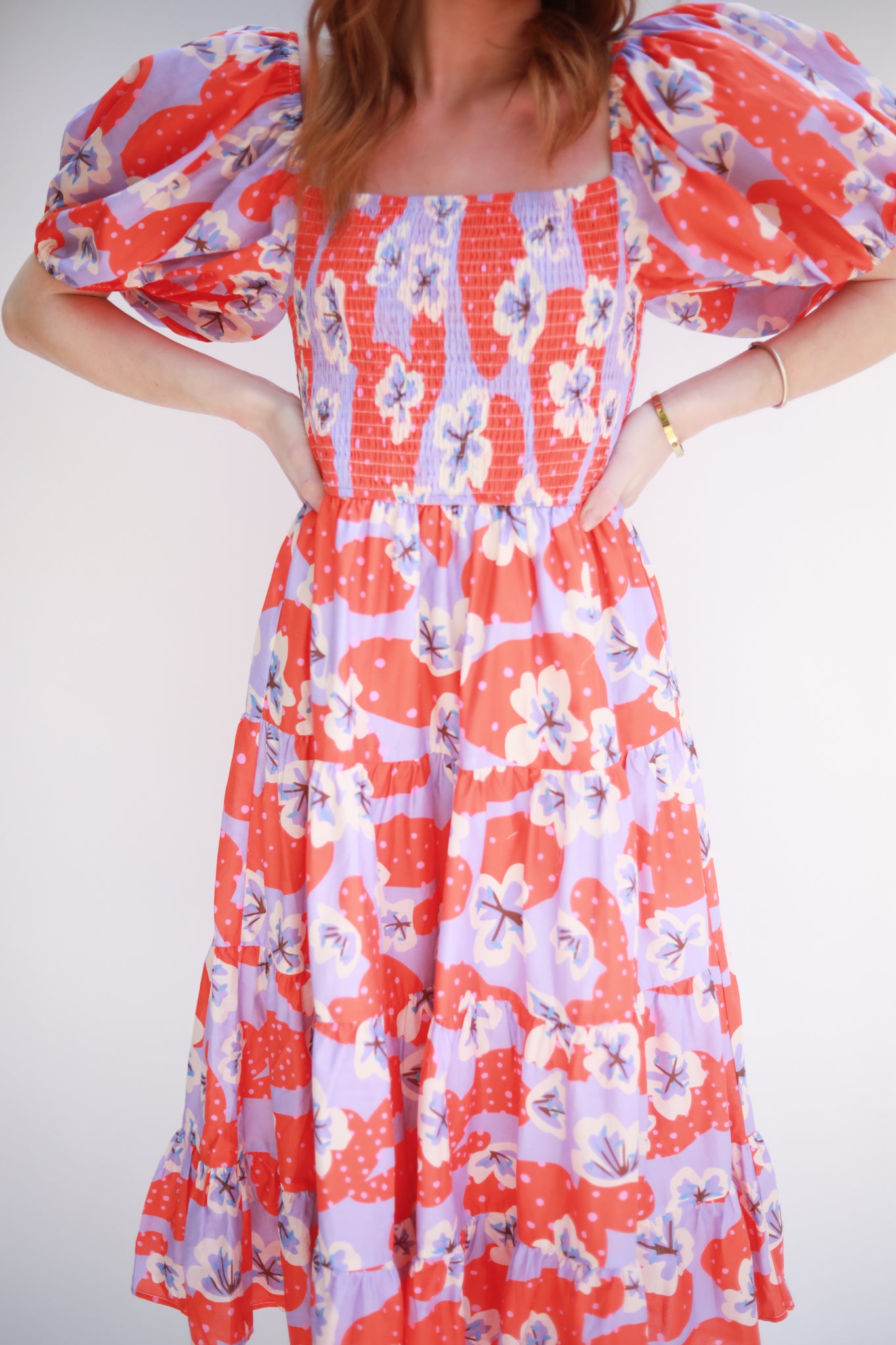 Smocked Top Floral Dress