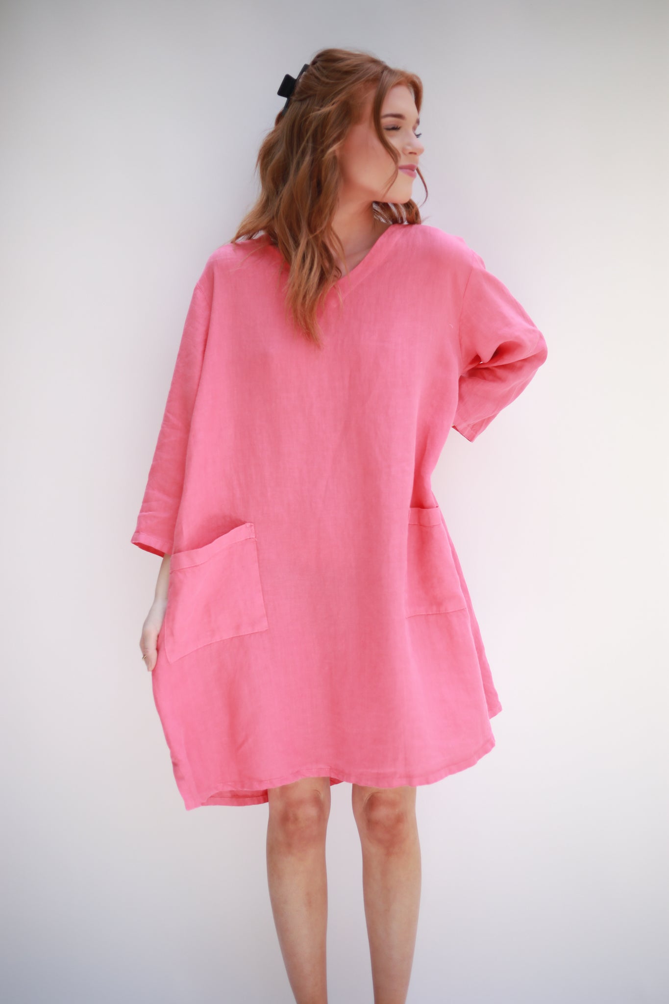 V-neck Linen Dress