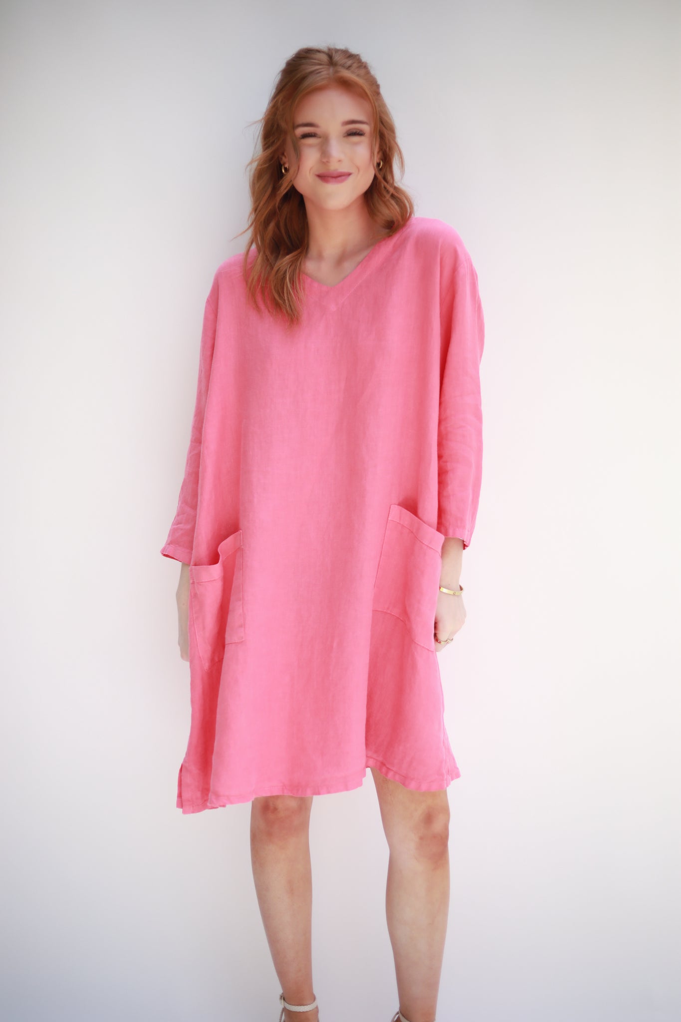 V-neck Linen Dress