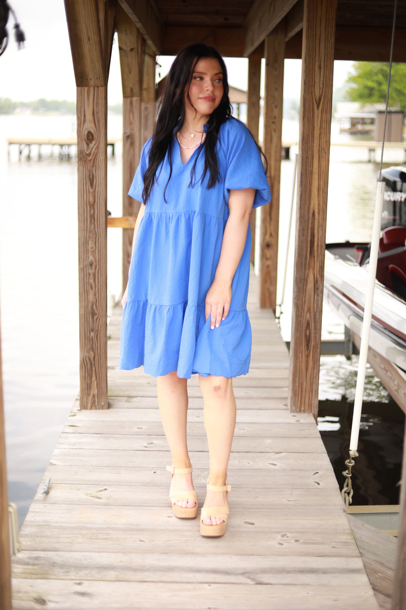 Scallop Hem Babydoll Dress