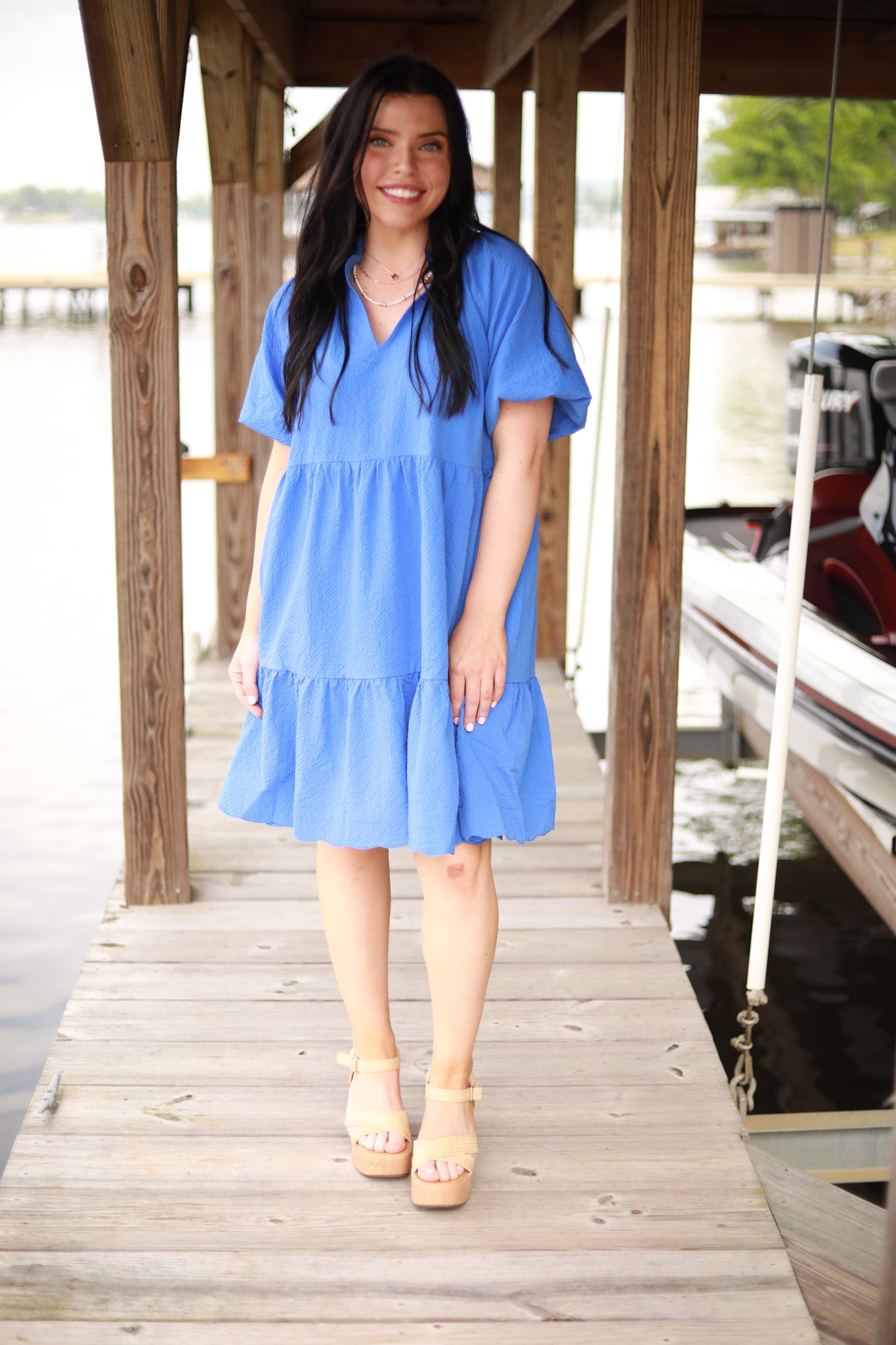 Scallop Hem Babydoll Dress