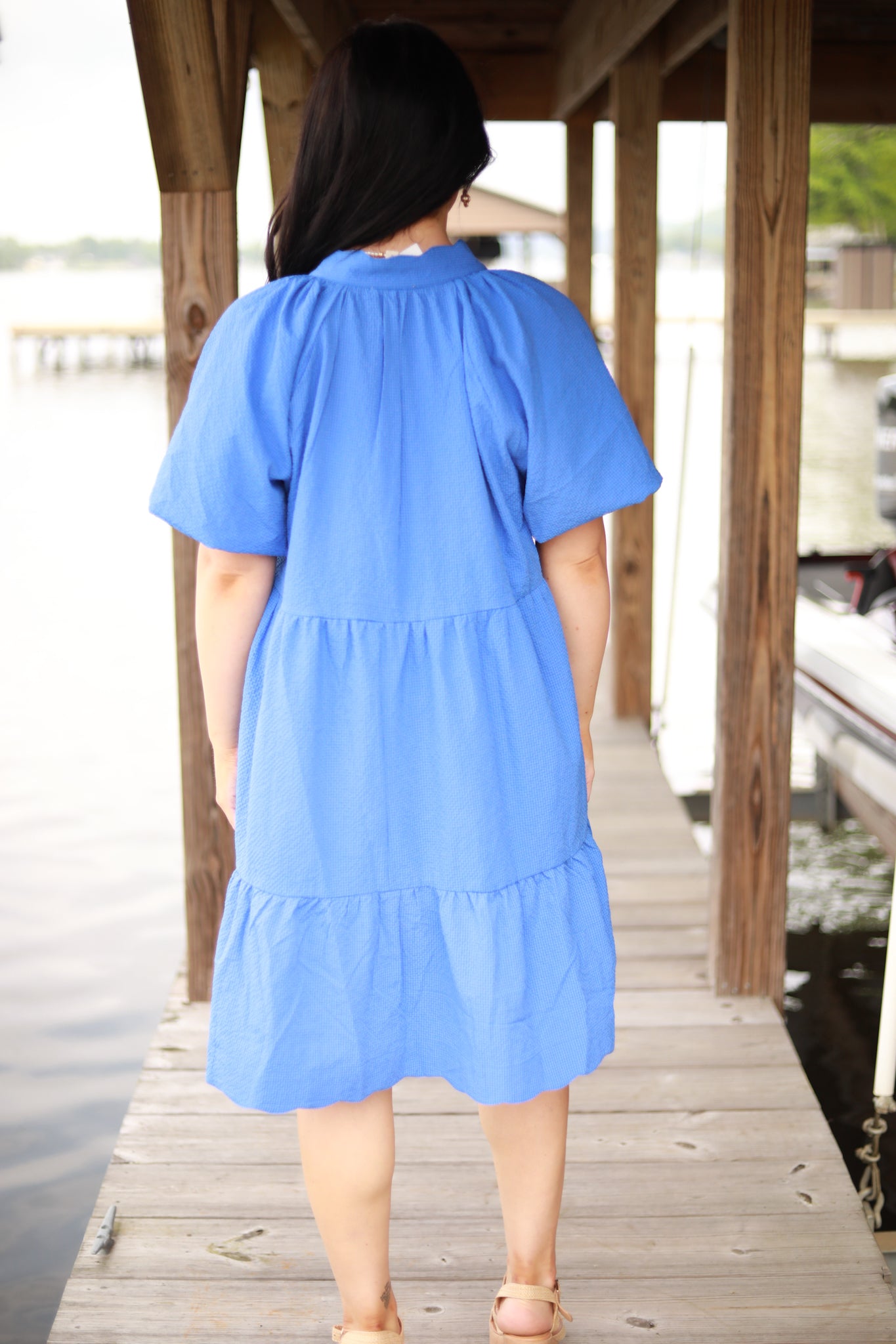 Scallop Hem Babydoll Dress