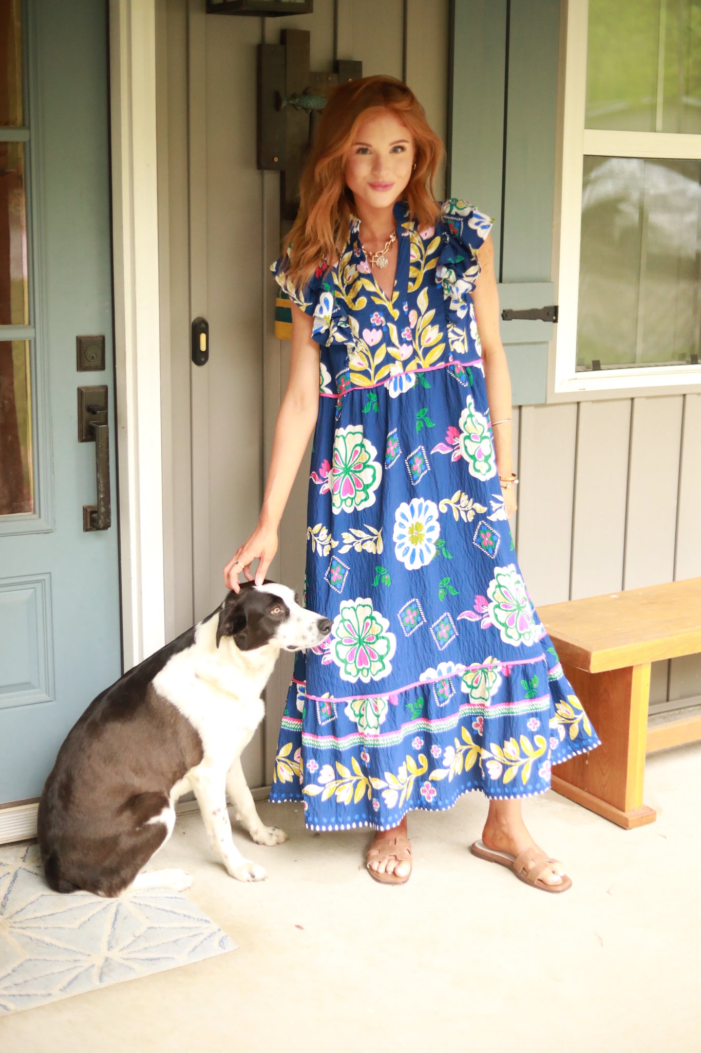 Bright Floral Midi Dress