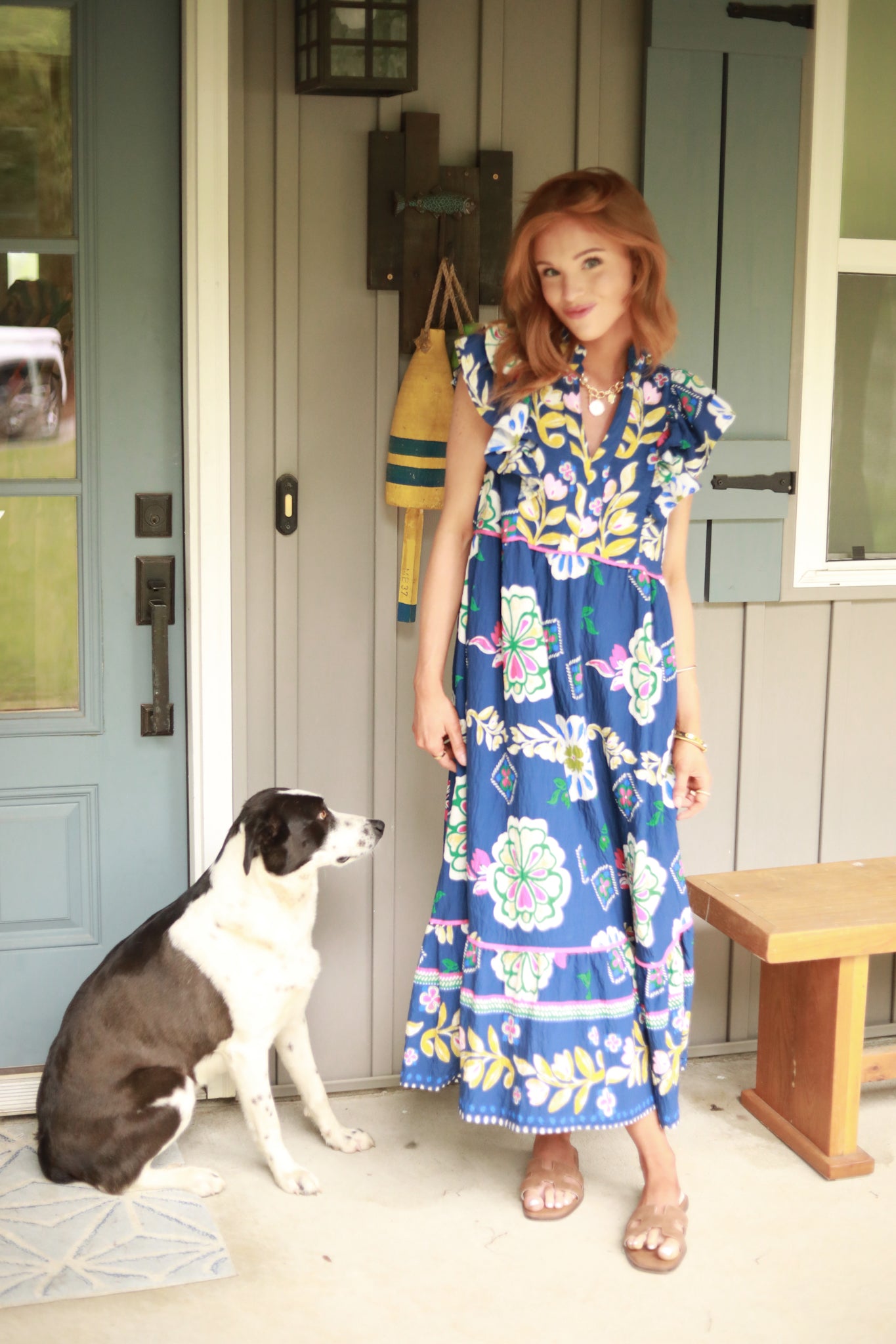 Bright Floral Midi Dress