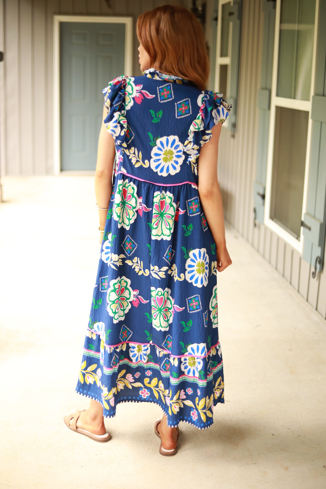 Bright Floral Midi Dress