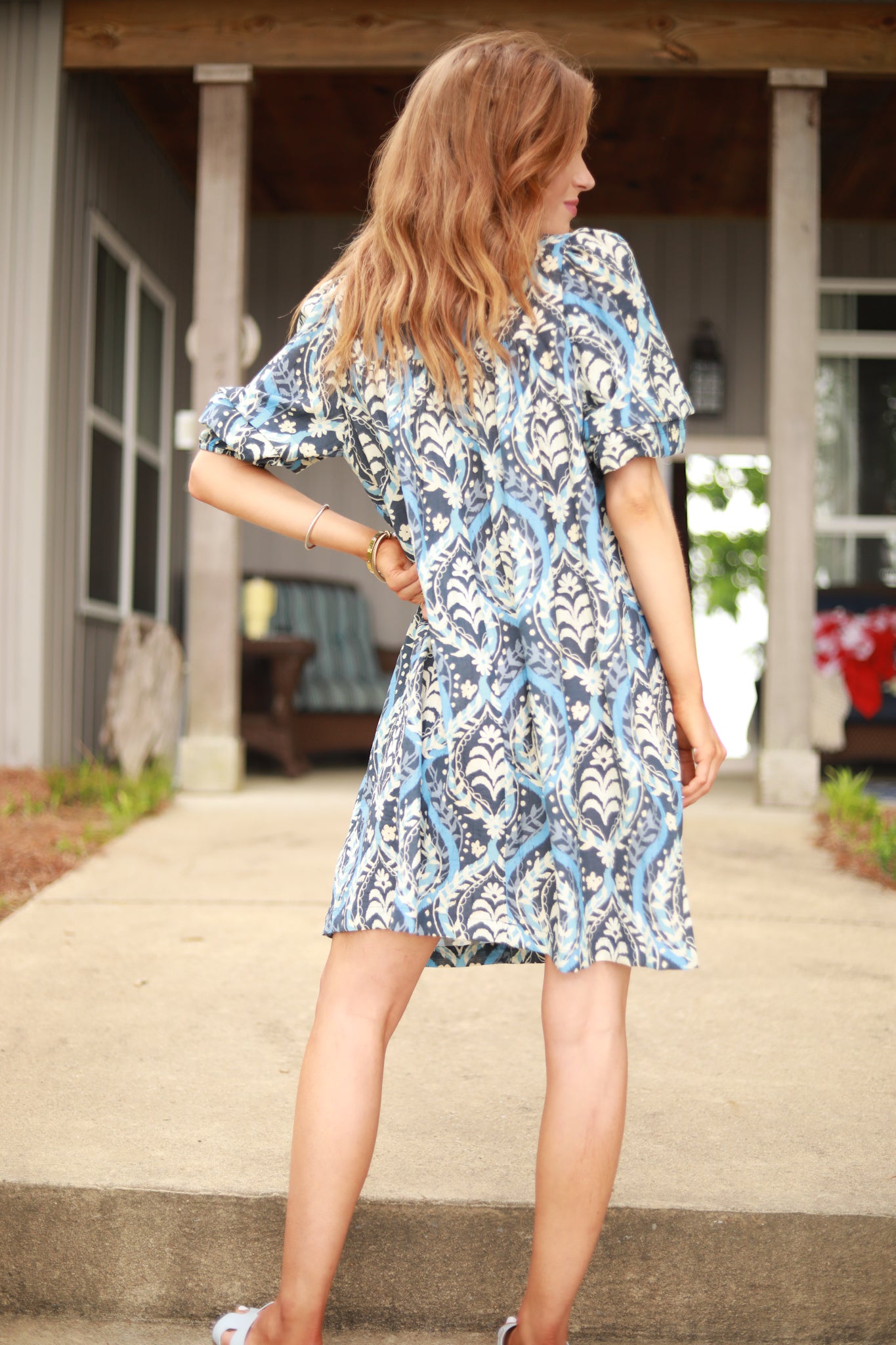 Puff Sleeve Flower Dress
