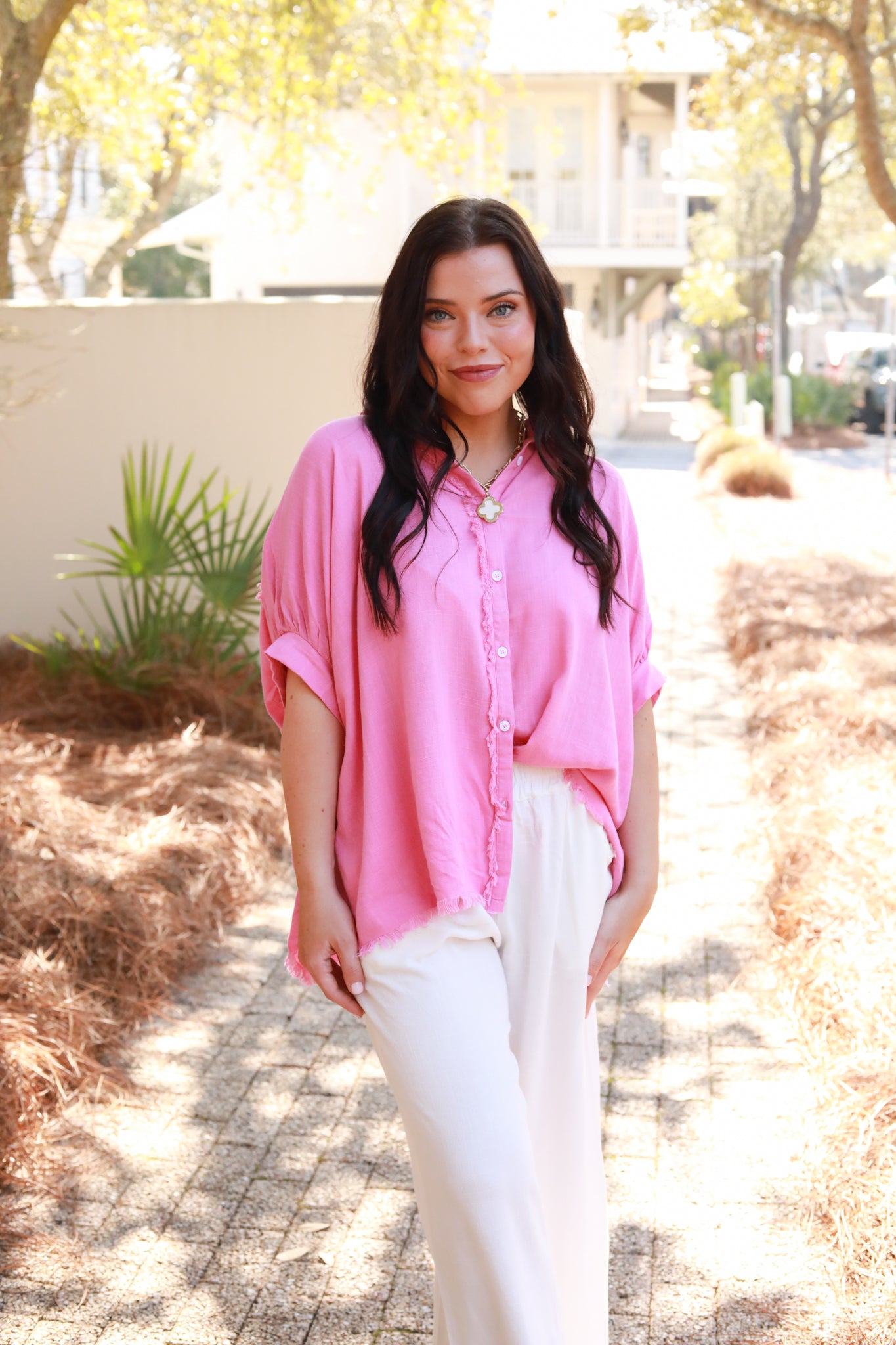Linen Button Down Top
