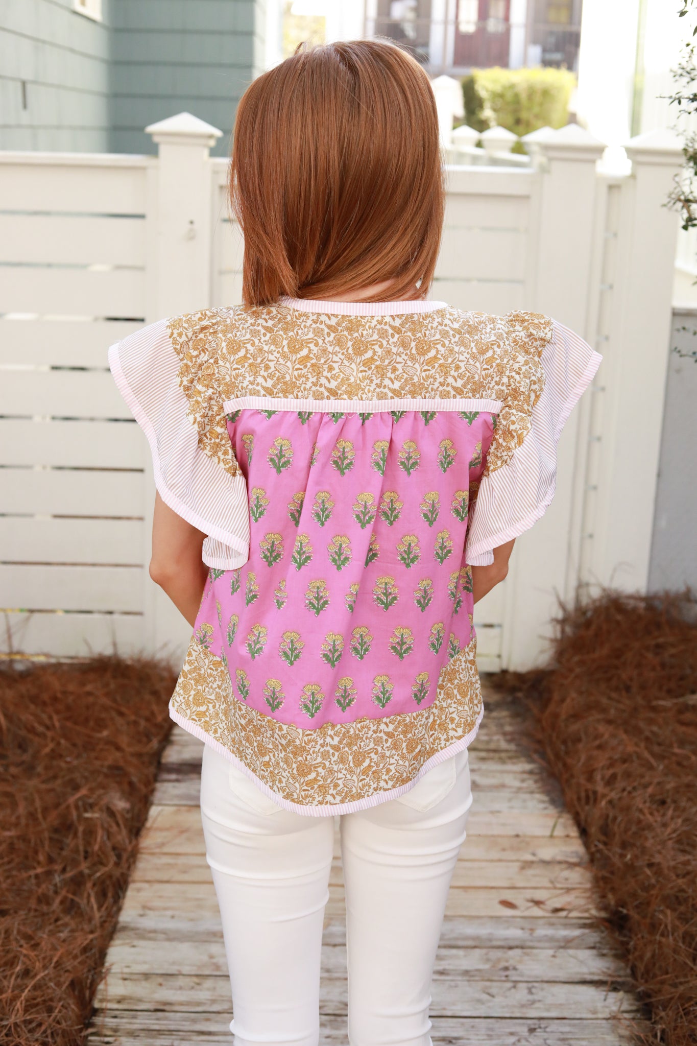 Mixed Print Flutter Top