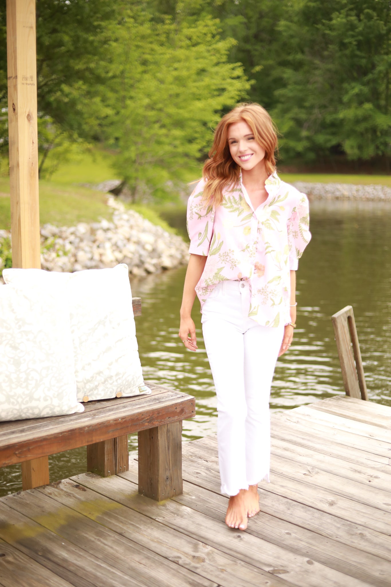 Fern Floral Print Top