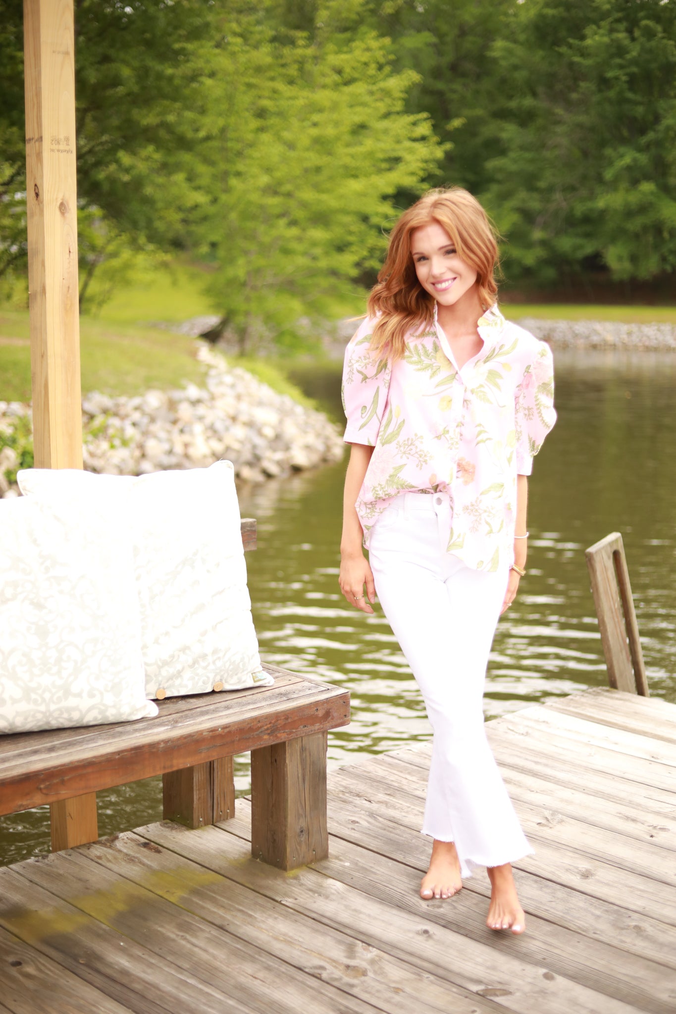 Fern Floral Print Top