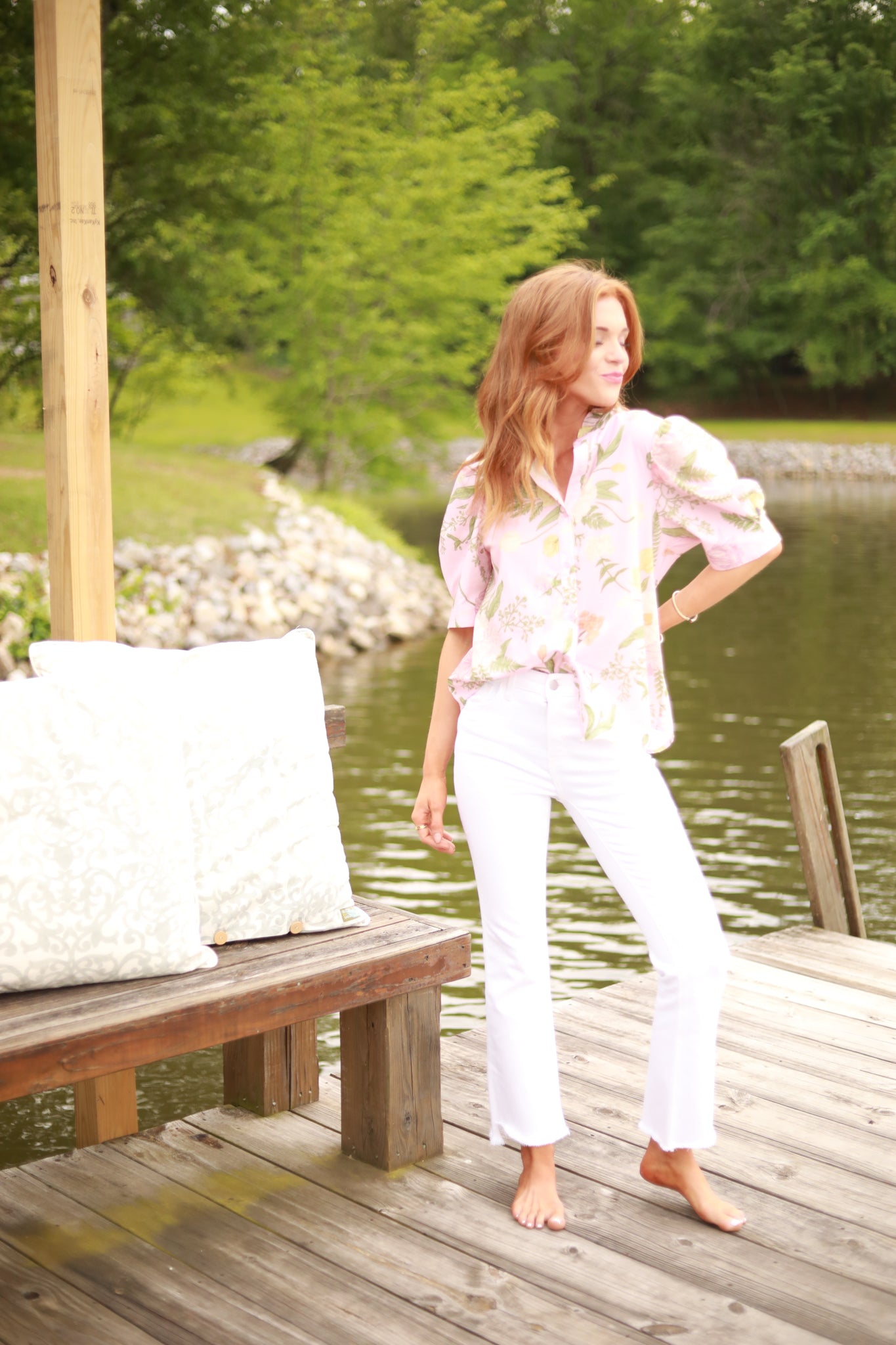Fern Floral Print Top