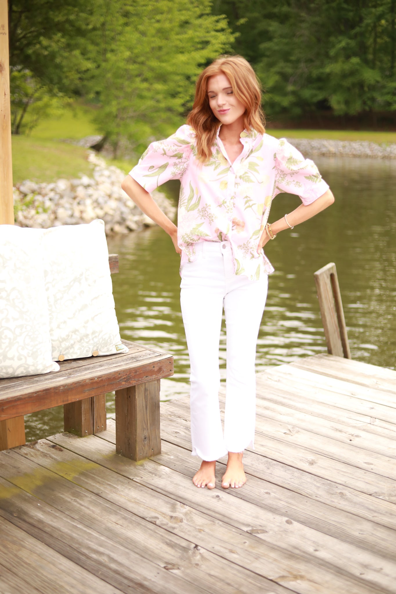 Fern Floral Print Top