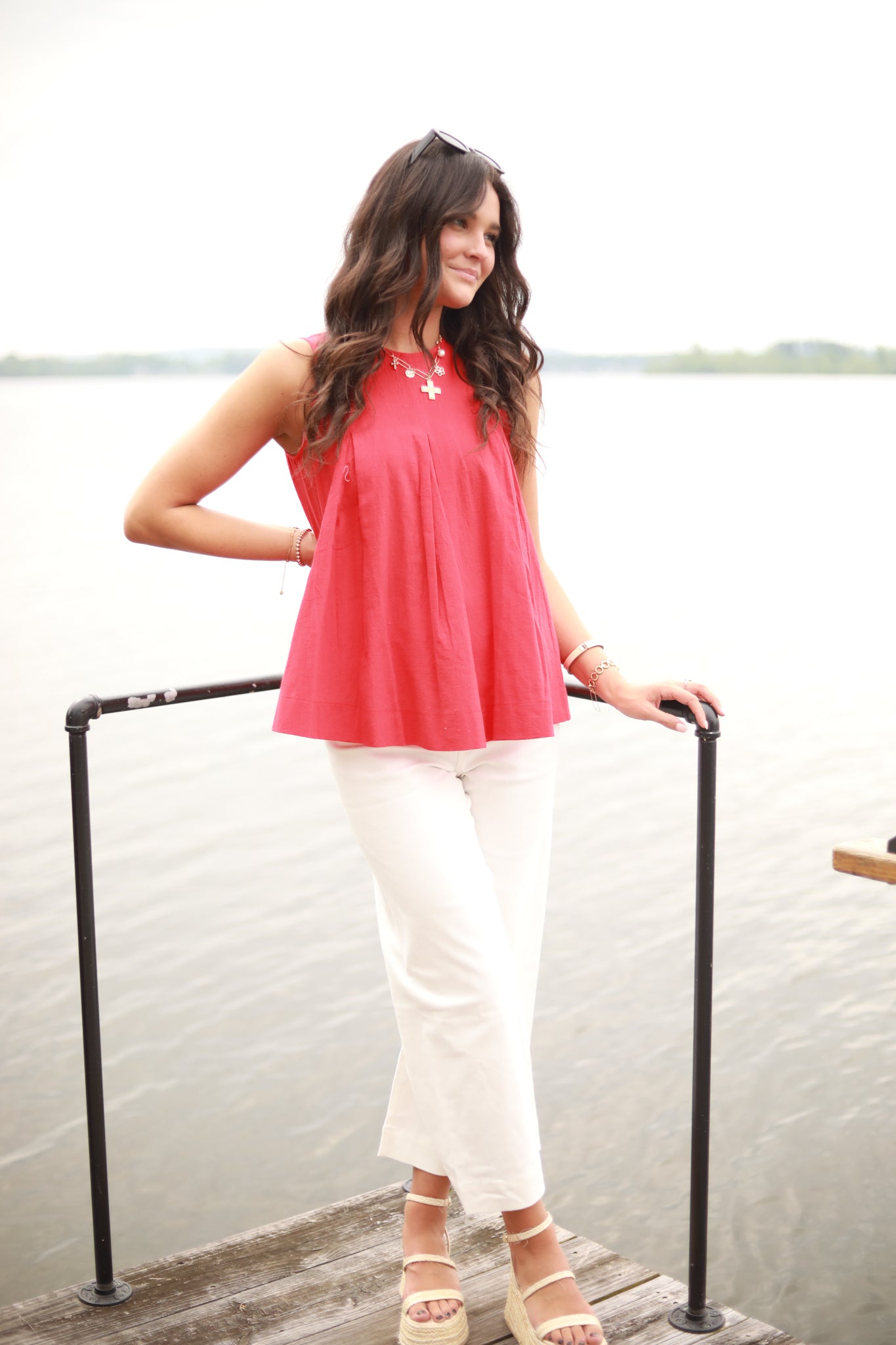 Inverted Pleats Tank