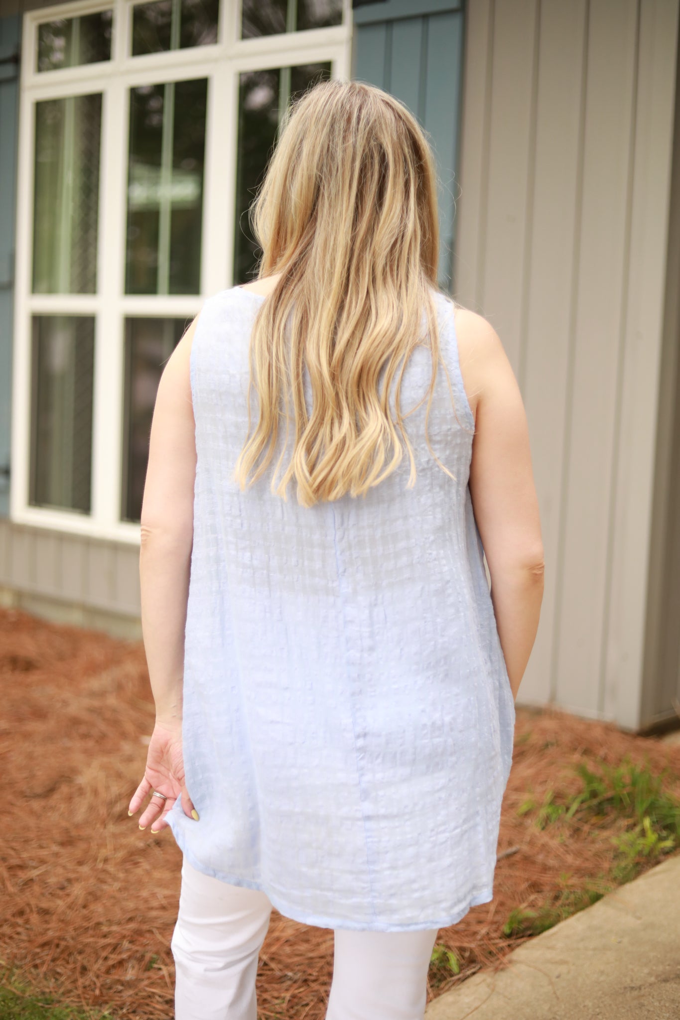 Shadow Waffle Linen Tank