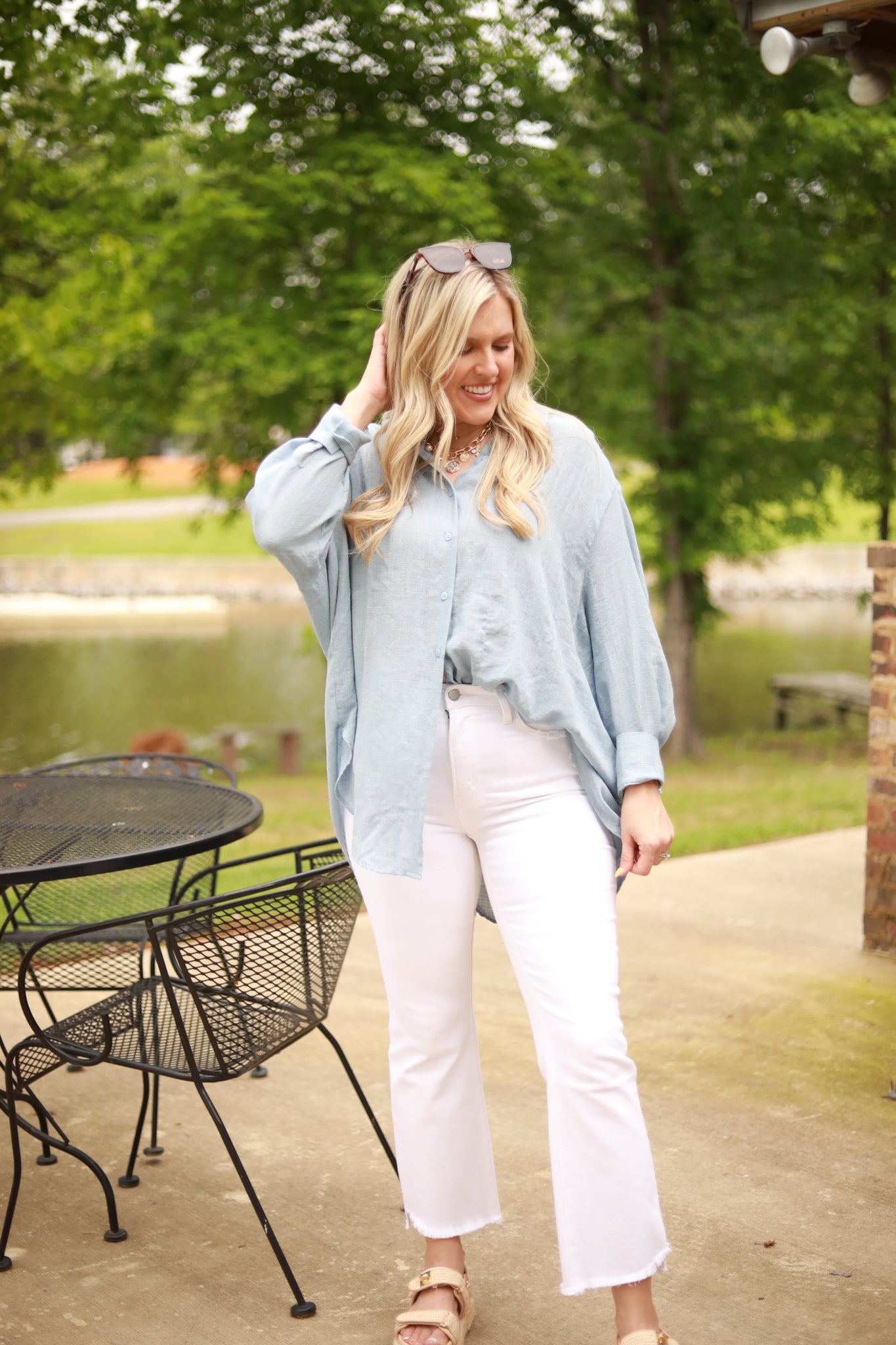 Oversized Button Down Top