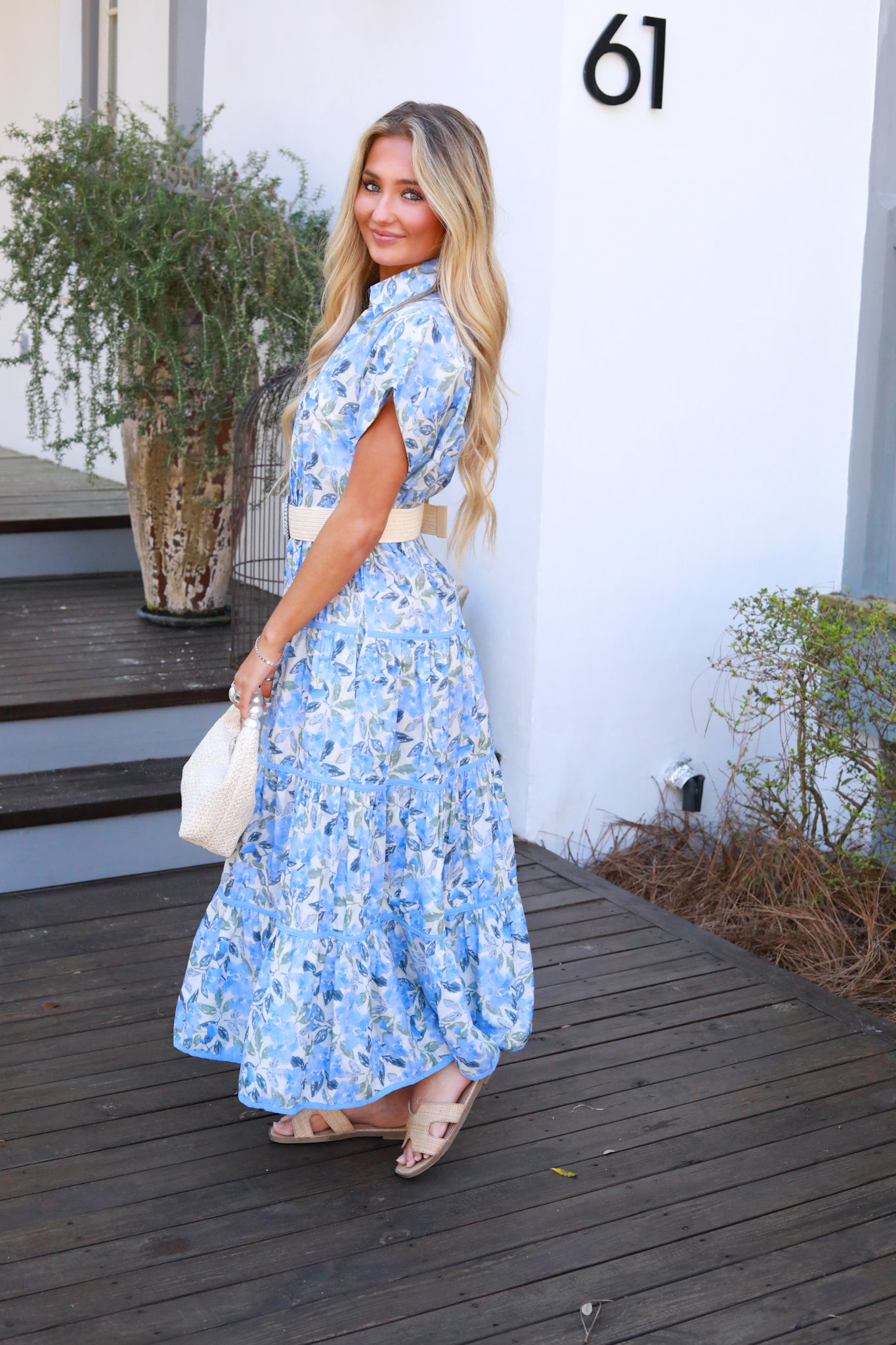 Floral Belted Midi Dress