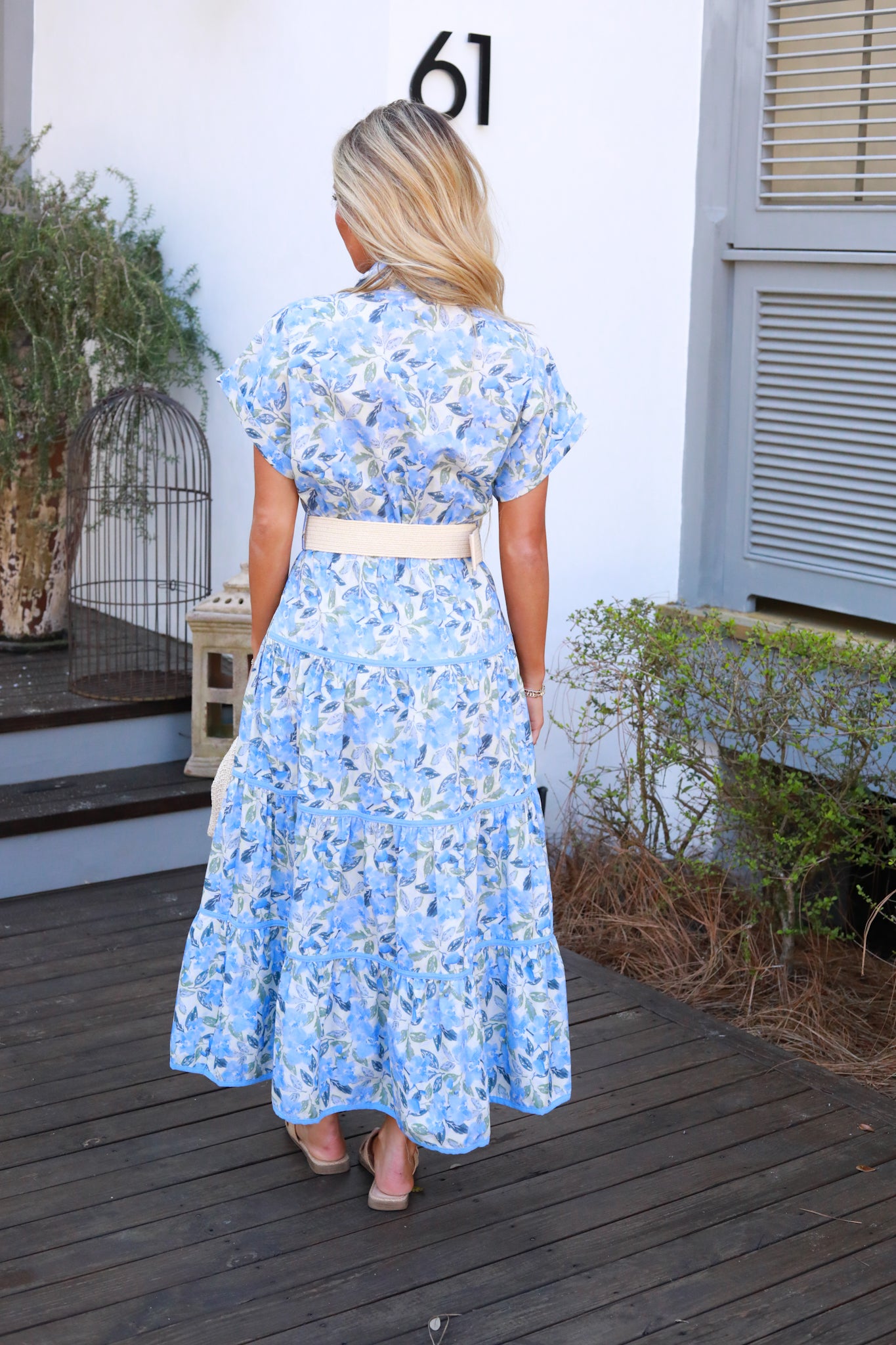 Floral Belted Midi Dress