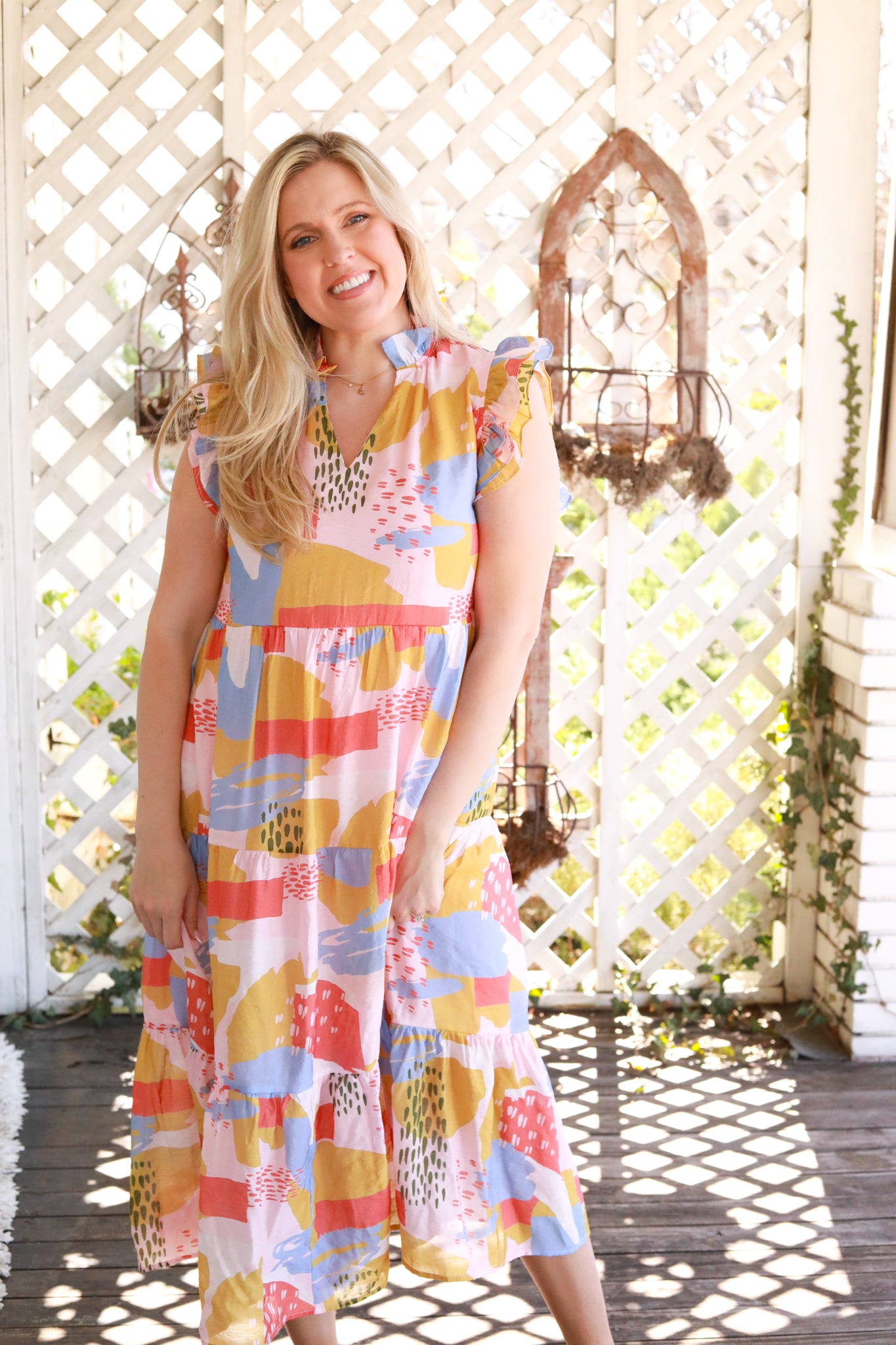 Sleeveless Printed Midi Dress