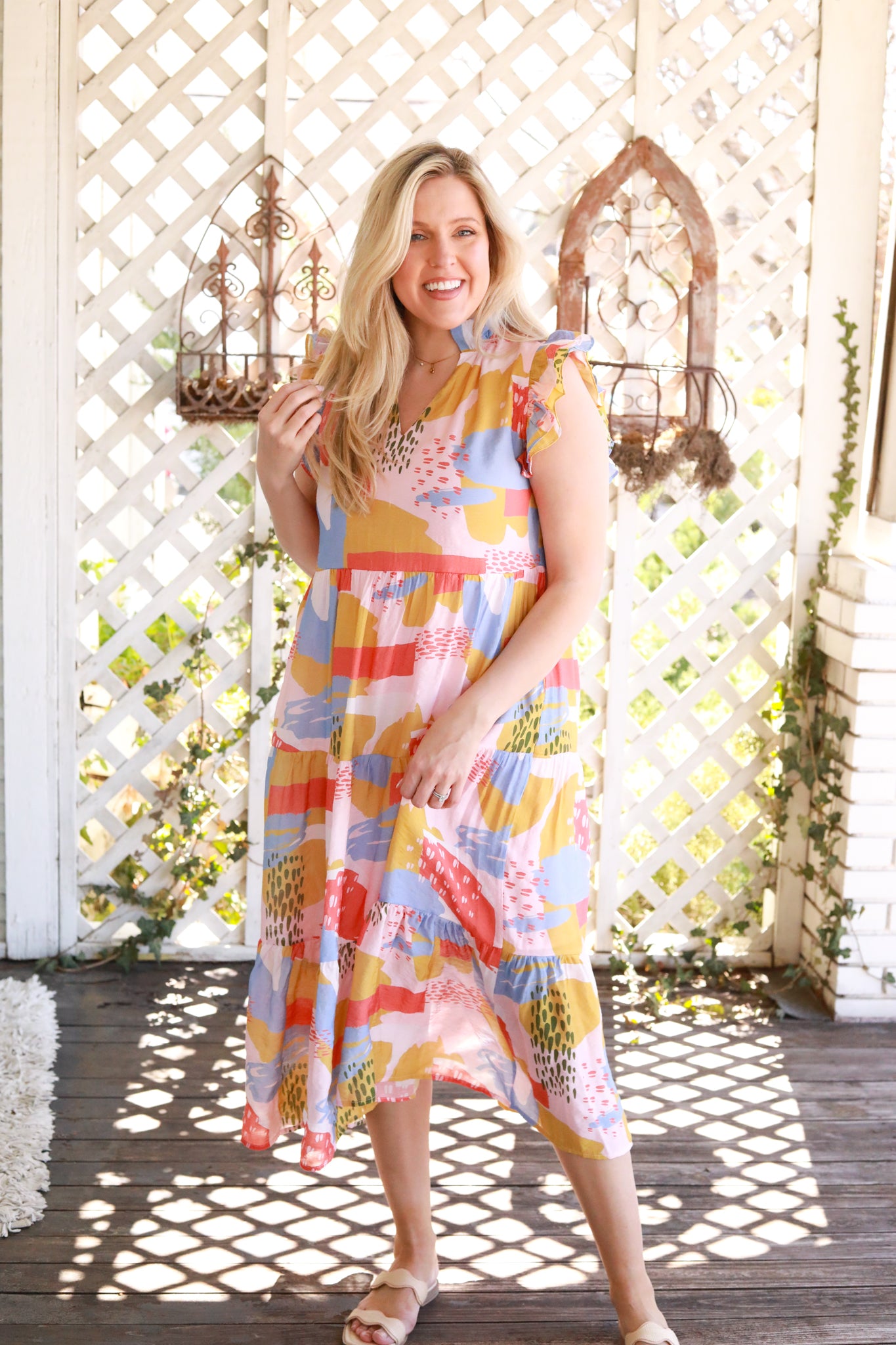 Sleeveless Printed Midi Dress