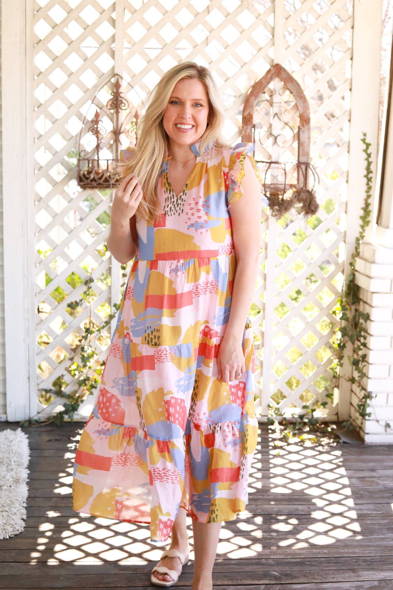 Sleeveless Printed Midi Dress