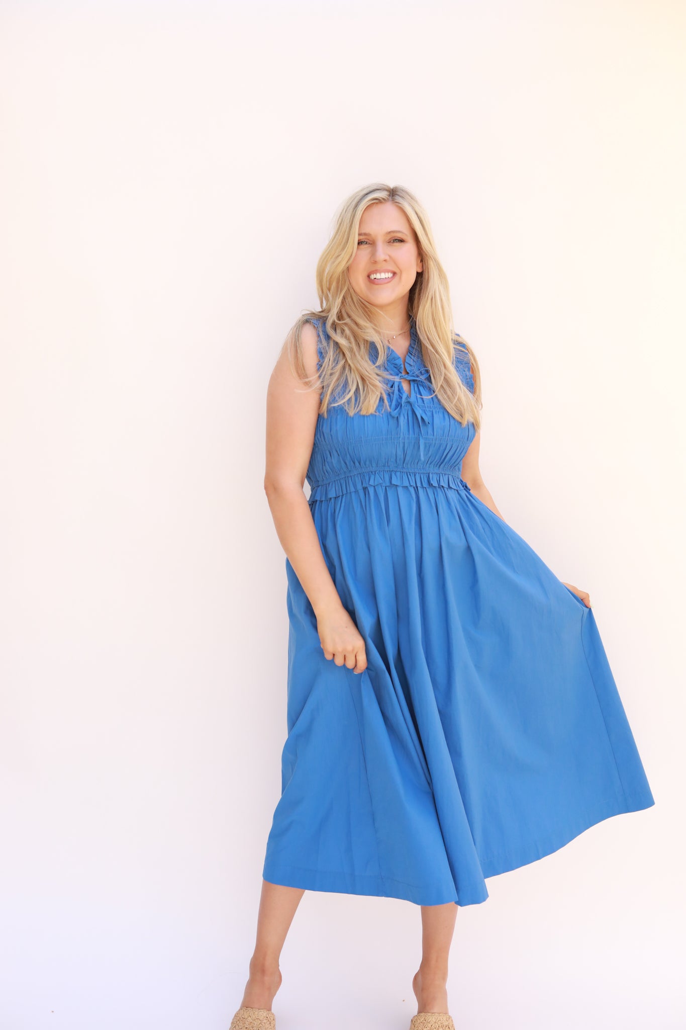 Sleeveless Smocked Dress