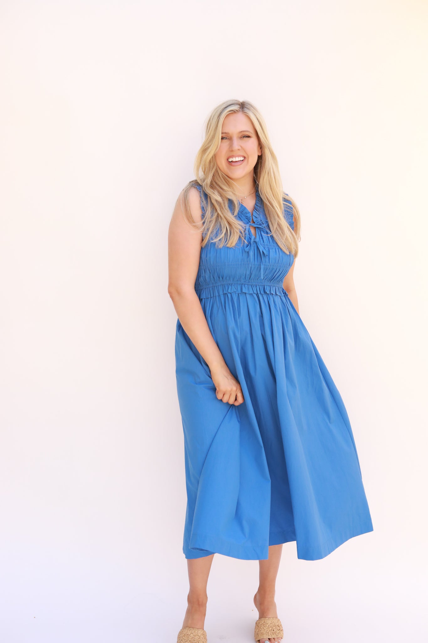 Sleeveless Smocked Dress