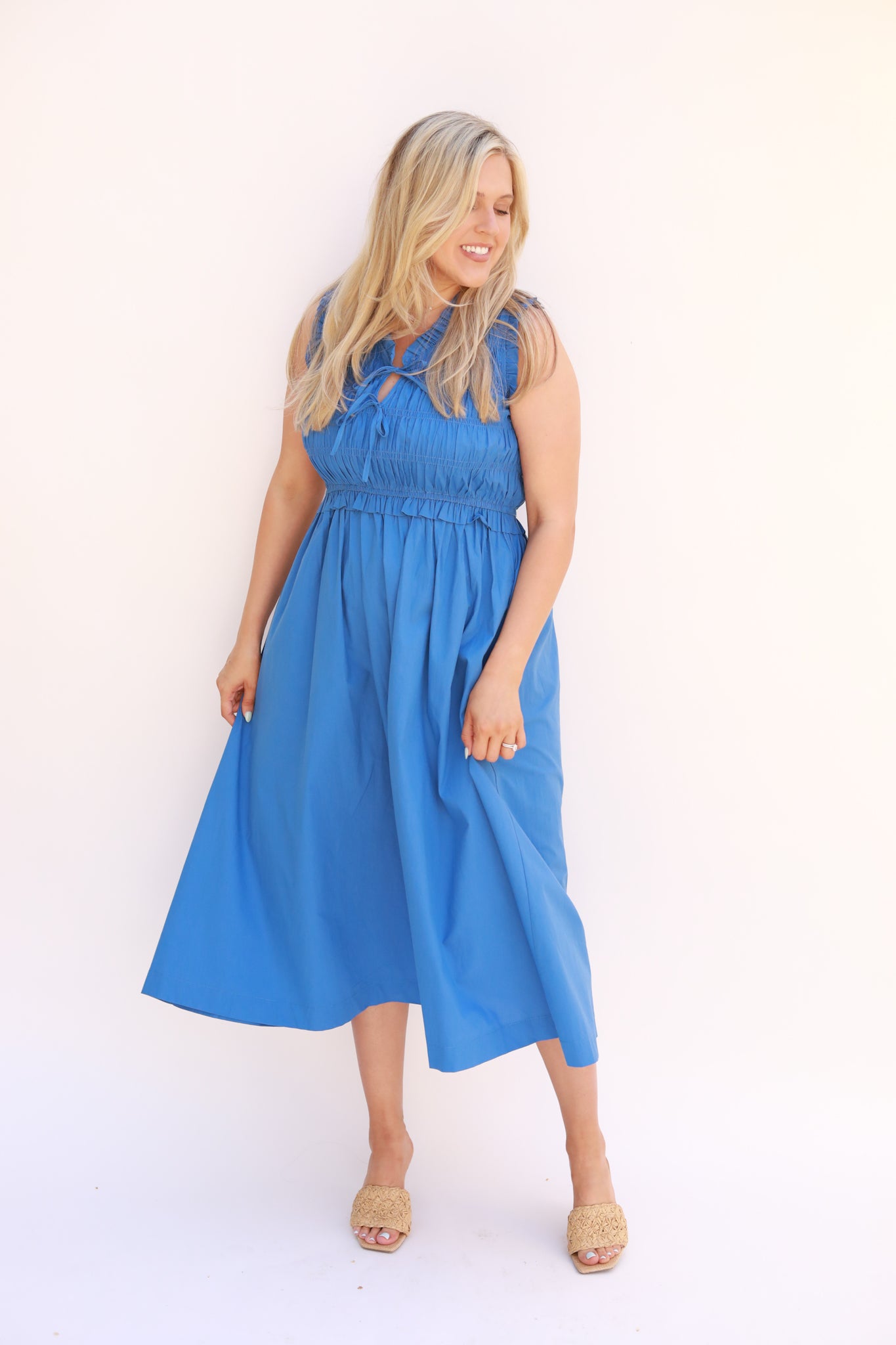 Sleeveless Smocked Dress