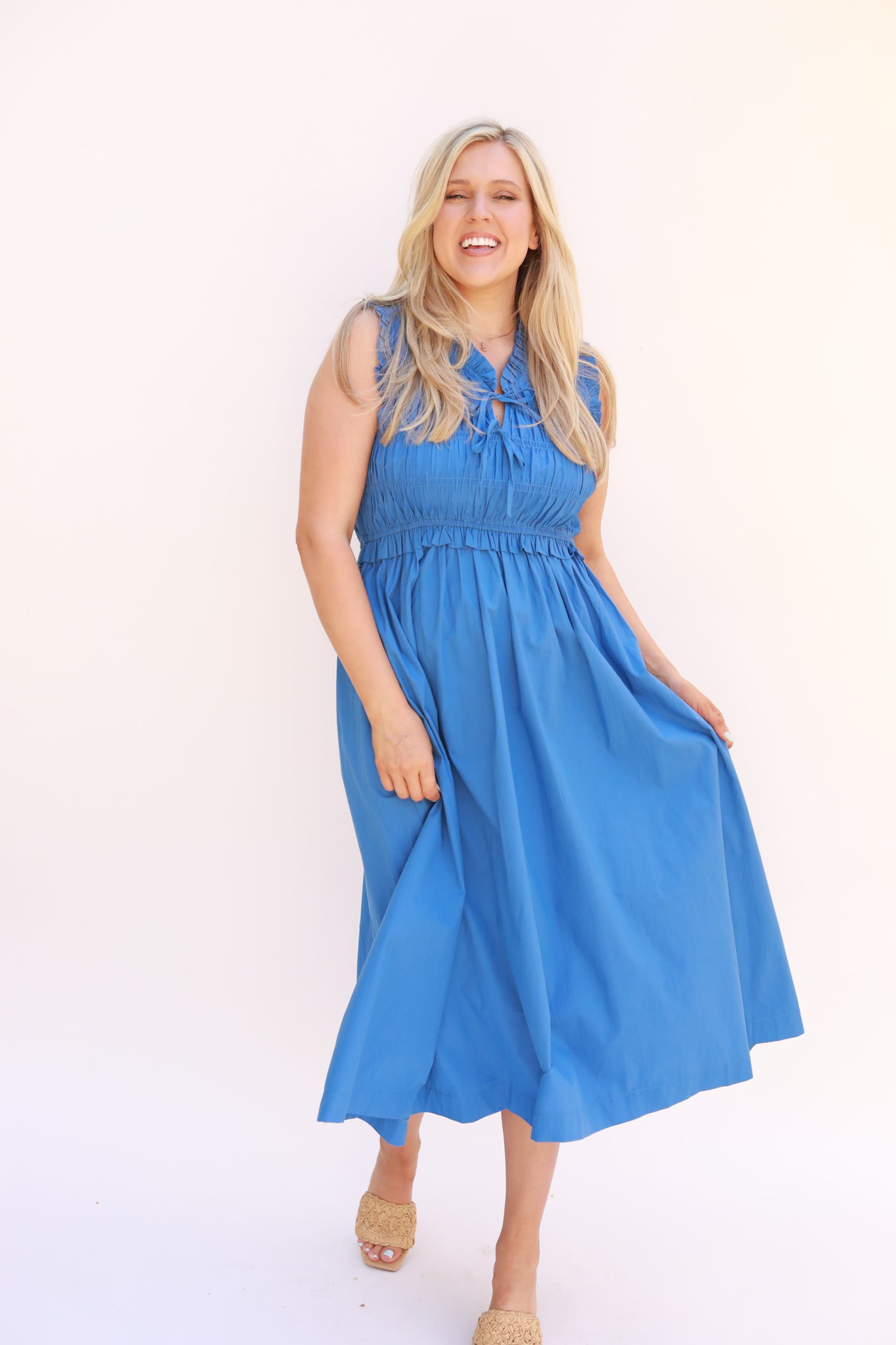 Sleeveless Smocked Dress