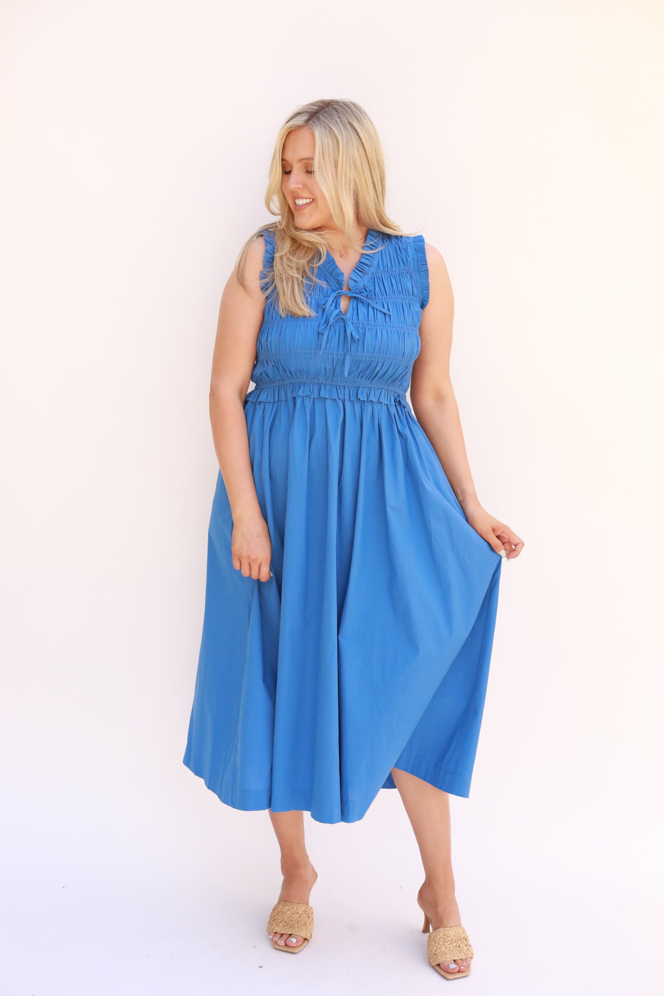 Sleeveless Smocked Dress
