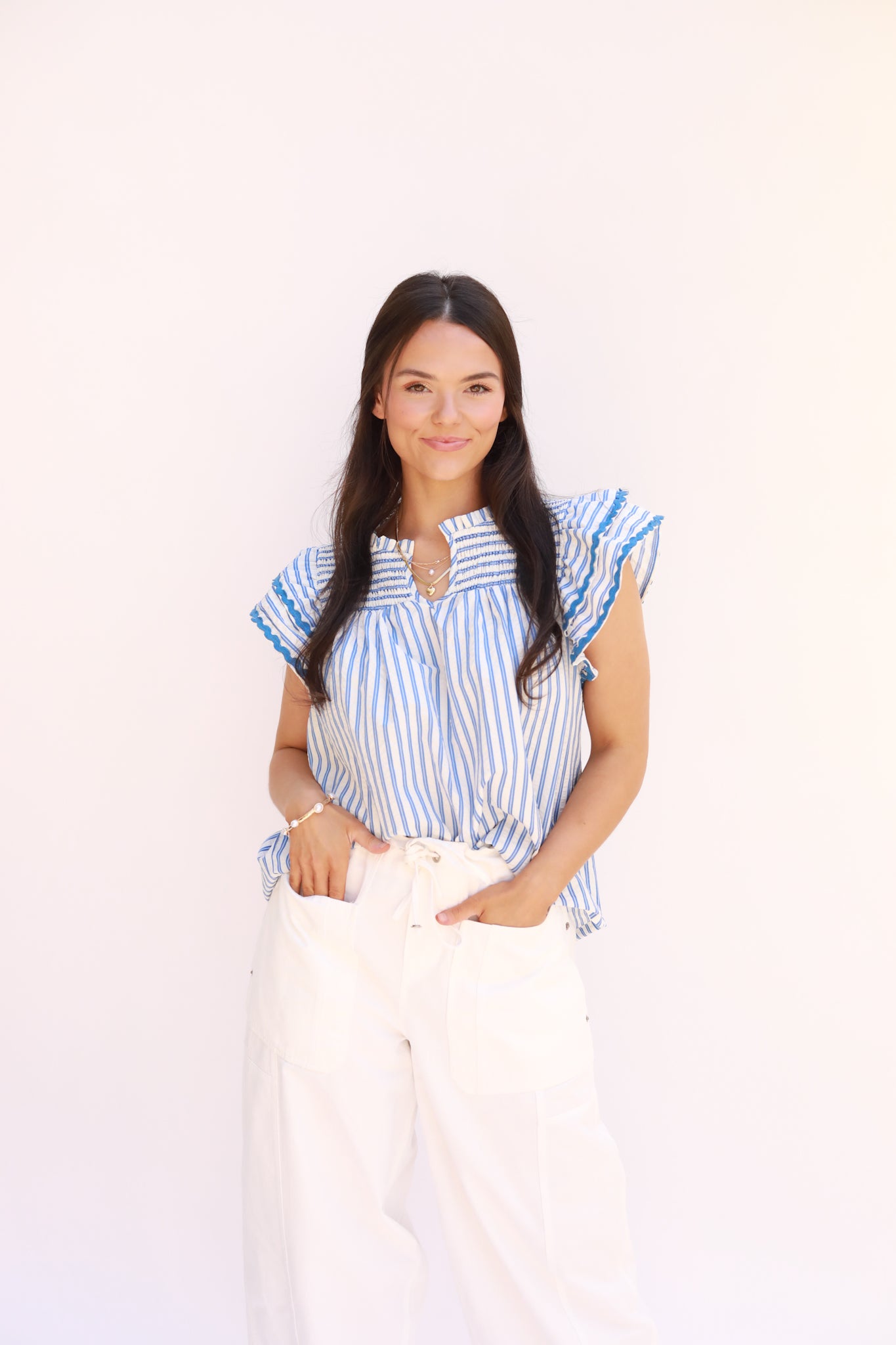 High Yoke Stripe Top