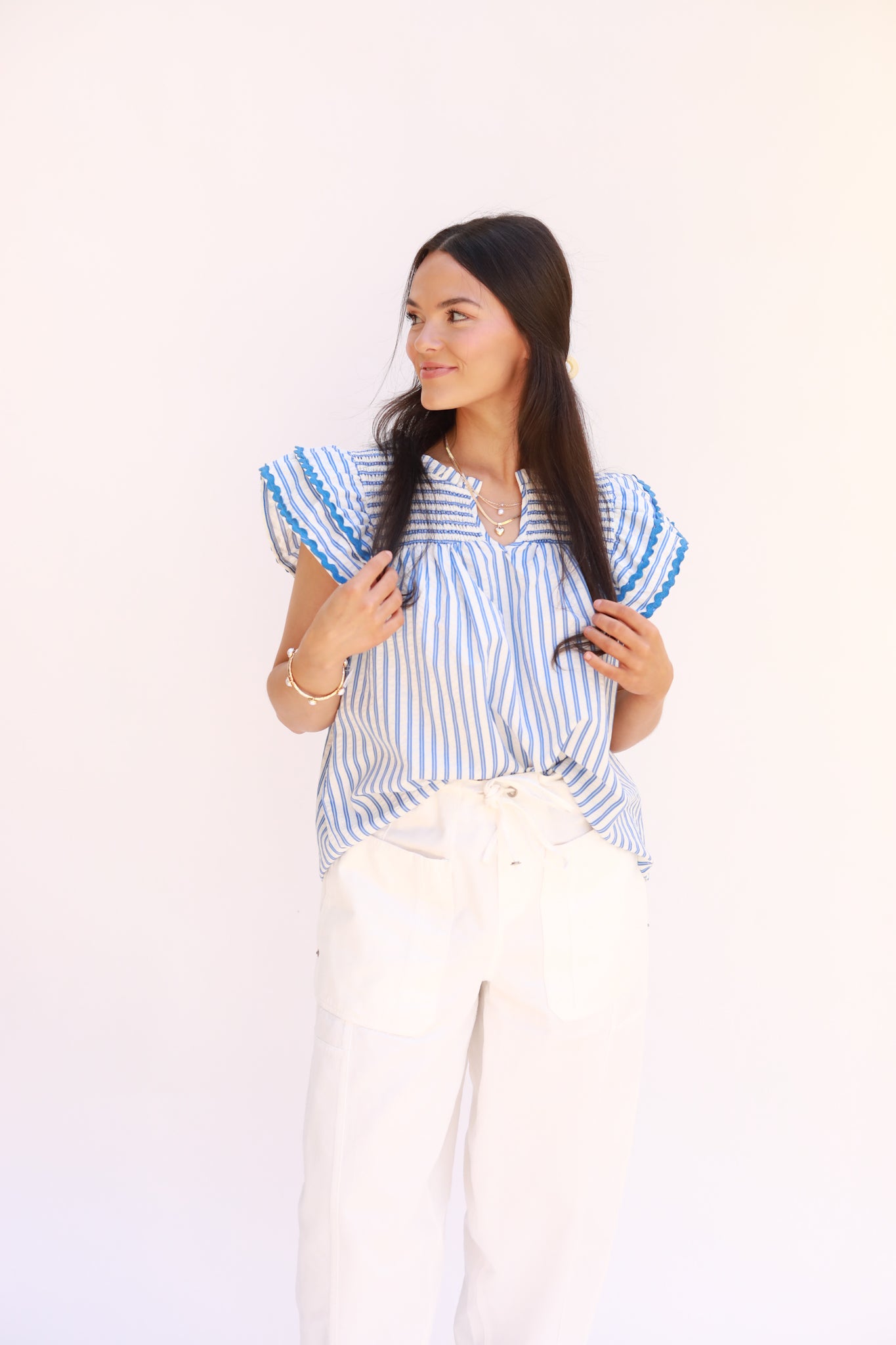 High Yoke Stripe Top