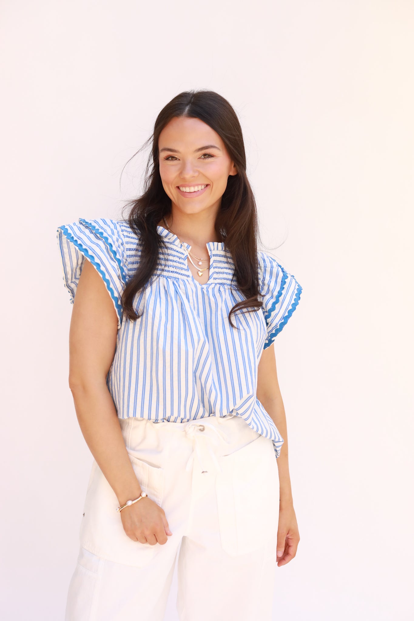 High Yoke Stripe Top