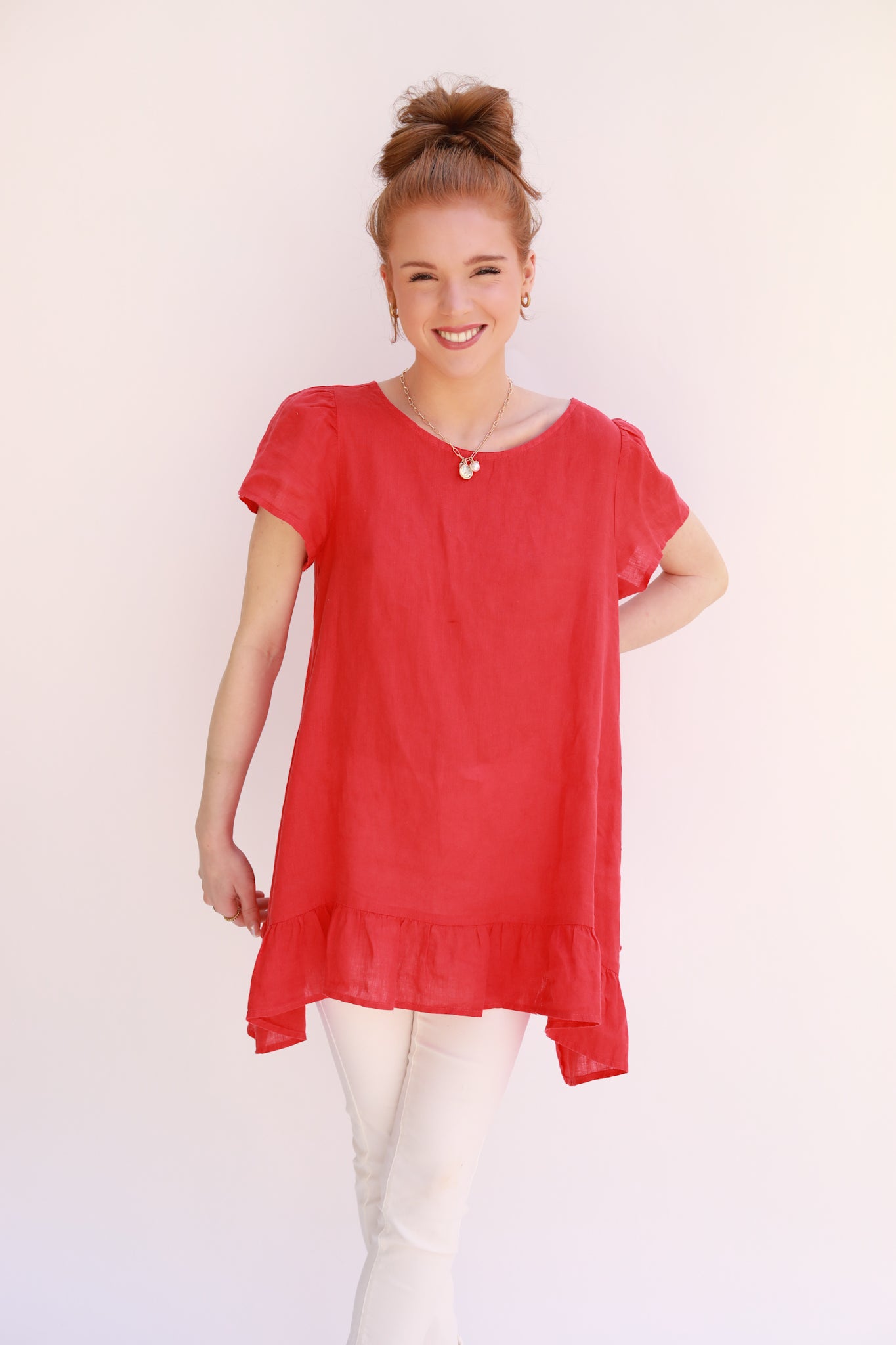 Flutter Sleeve Linen Top