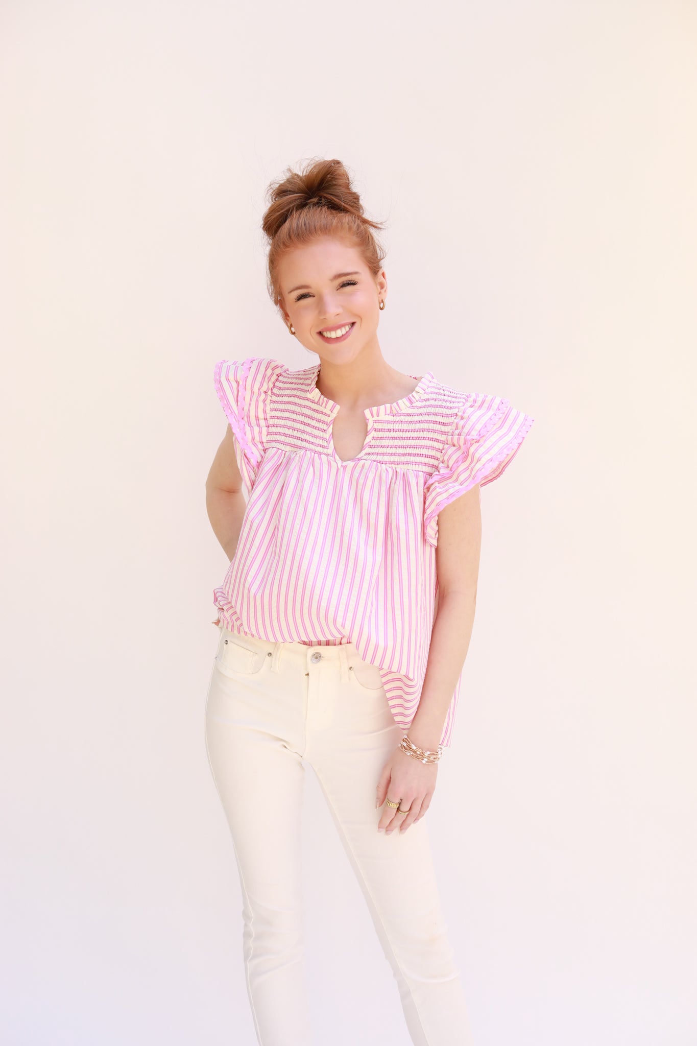 High Yoke Stripe Top